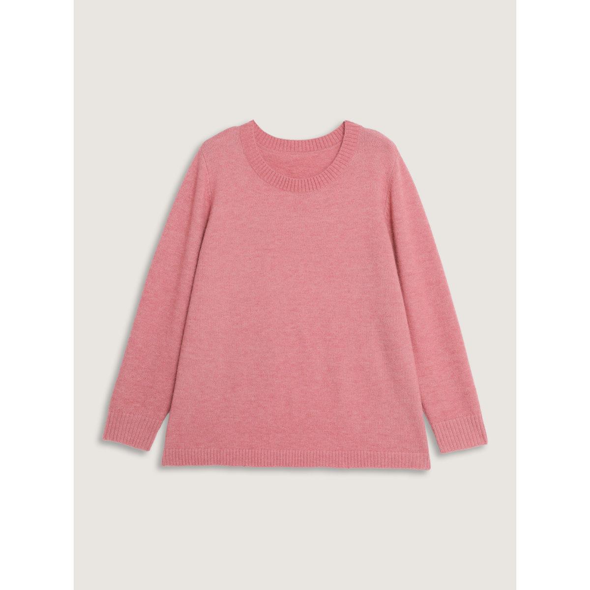 Plus Size Ruffled Overlap Split Back Pullover Crepe Women Timeless Loose Long Sleeve Round Neck Elegant Pullovers BloomChic 10/M Product Image