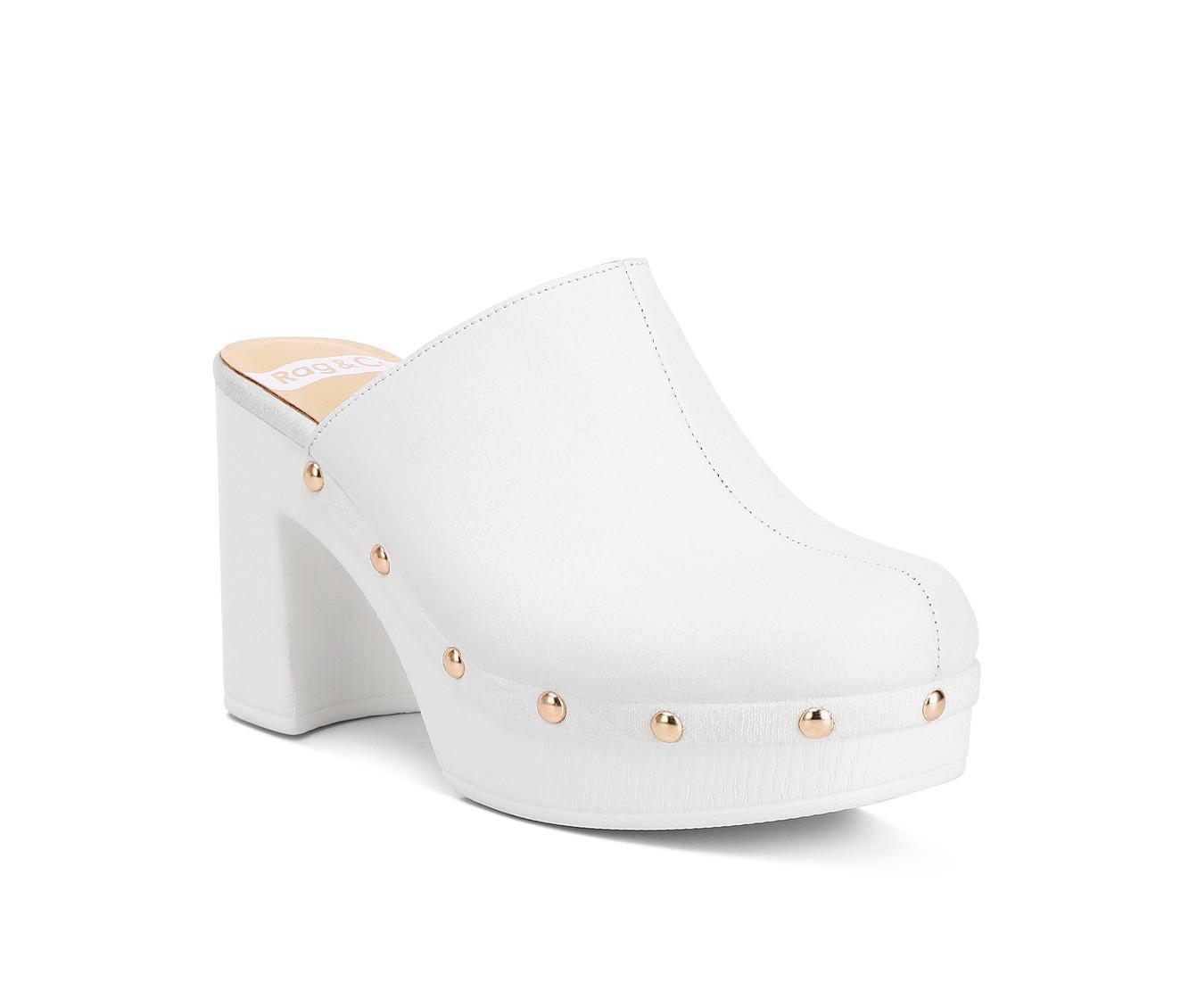 Women's Rag & Co Benji Recycled Leather Platform Heeled Clogs Product Image