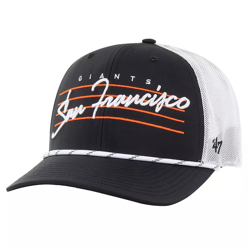 Men's '47 Black San Francisco Giants Downburst Trucker Adjustable Hat Product Image