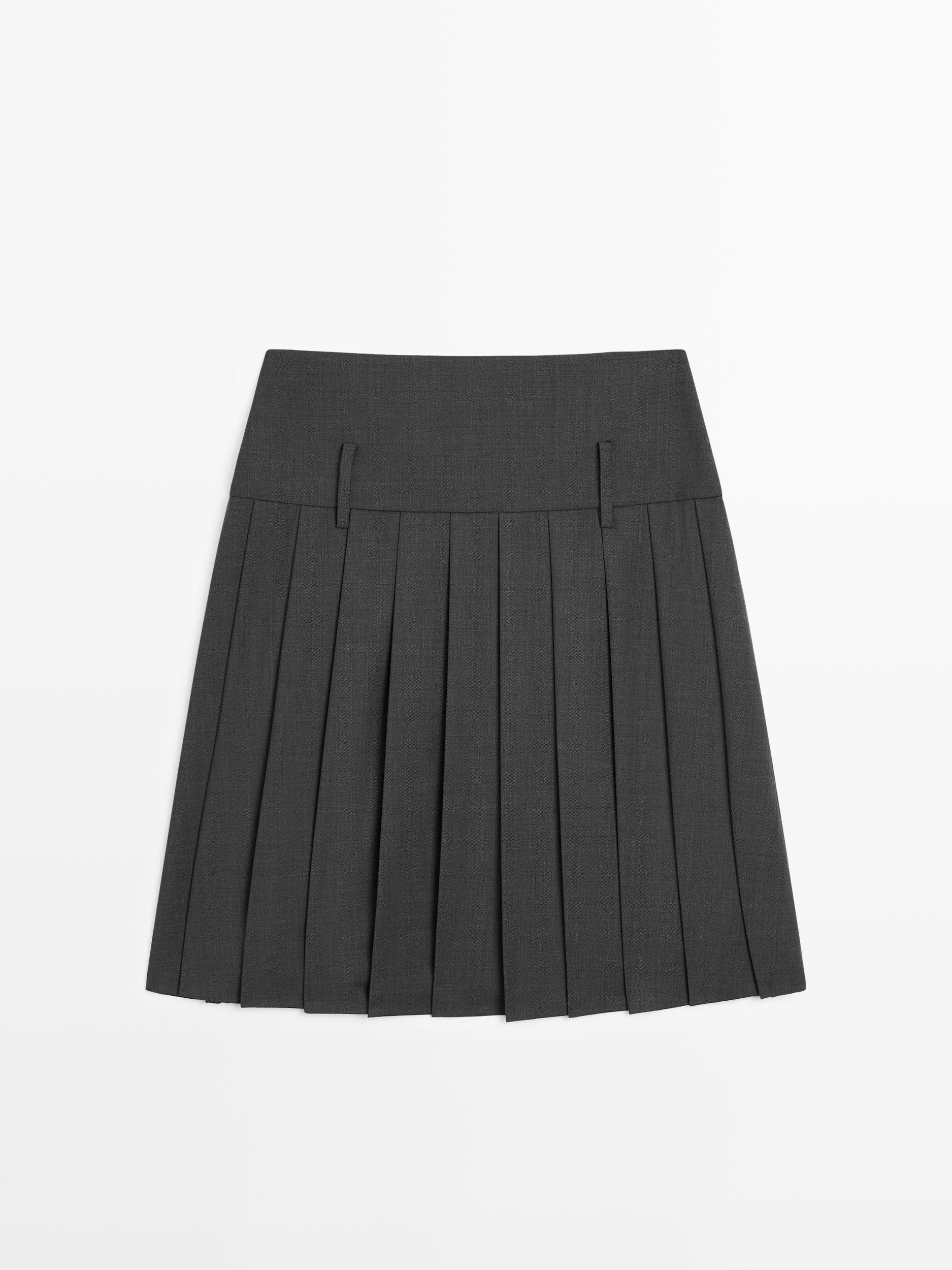 Short box pleat sash skirt Product Image