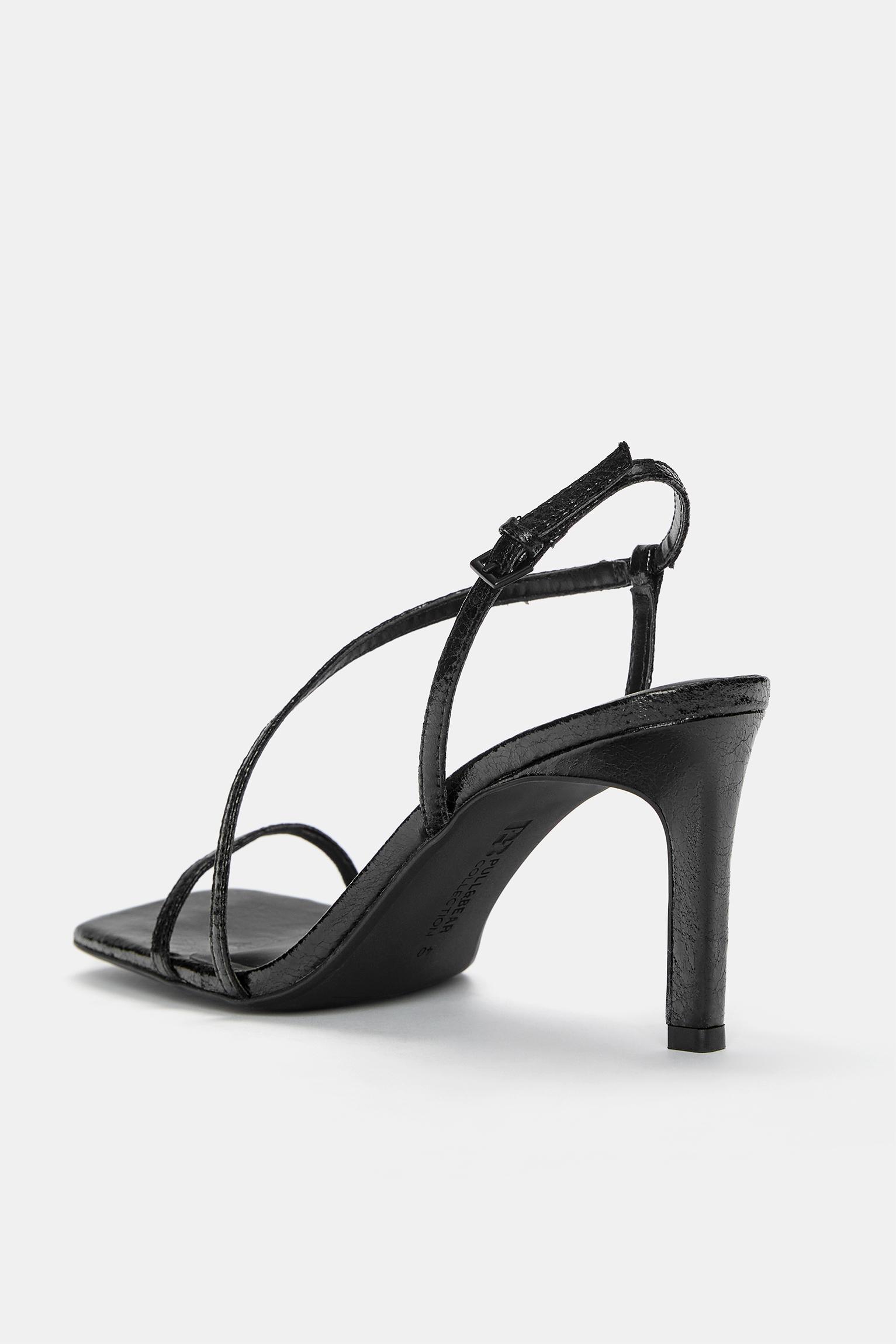 Heeled sandals with crossover straps Product Image