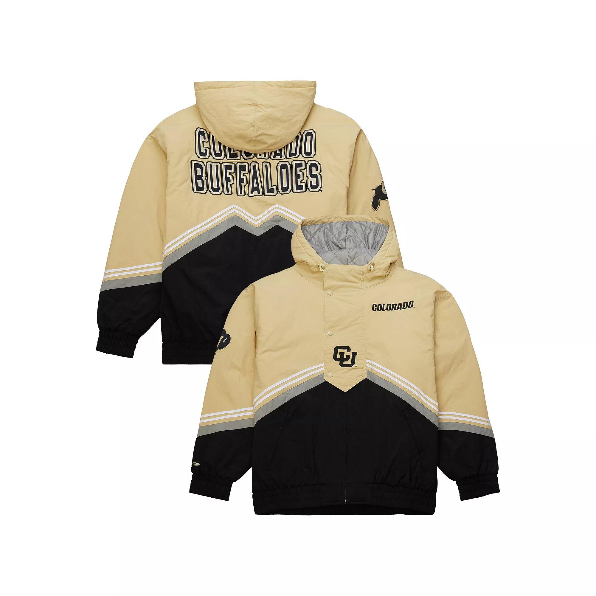 Men's Mitchell & Ness Gold/Black Colorado Buffaloes Throw It Back Retro Full-Zip Windbreaker Jacket,  Product Image