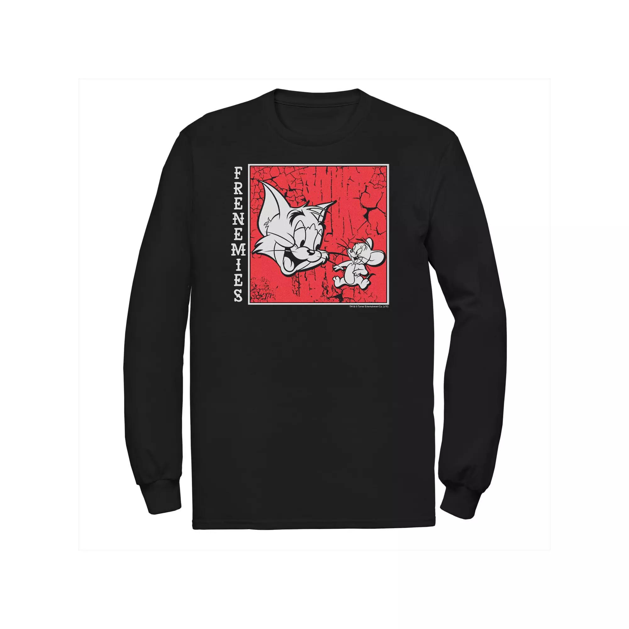 Big & Tall Tom and Jerry Frenemies Street Style Portrait Long Sleeve Graphic Tee, Men's,  Product Image