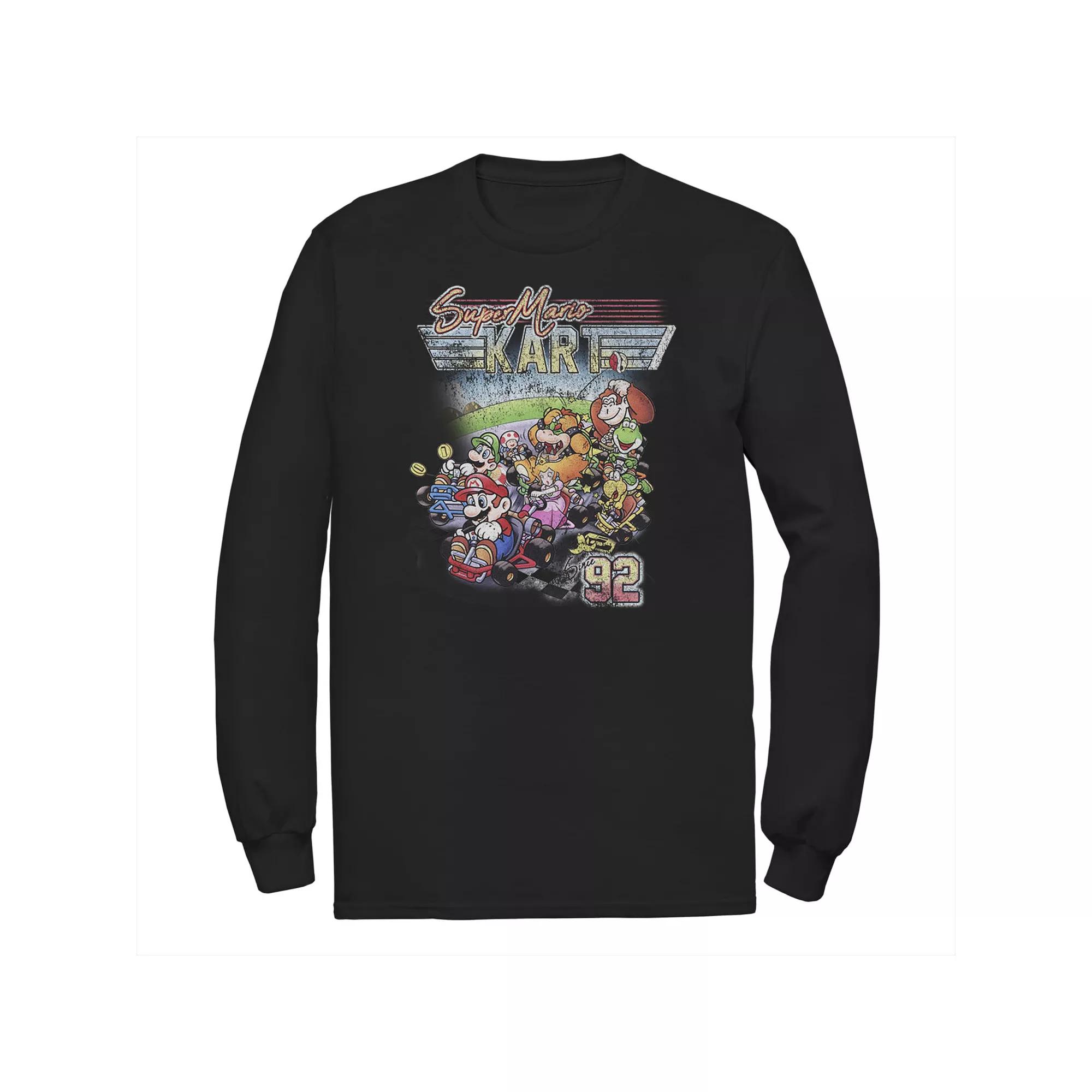 Big & Tall Nintendo Super Mario Kart Distressed Poster Long Sleeve, Men's,  Product Image