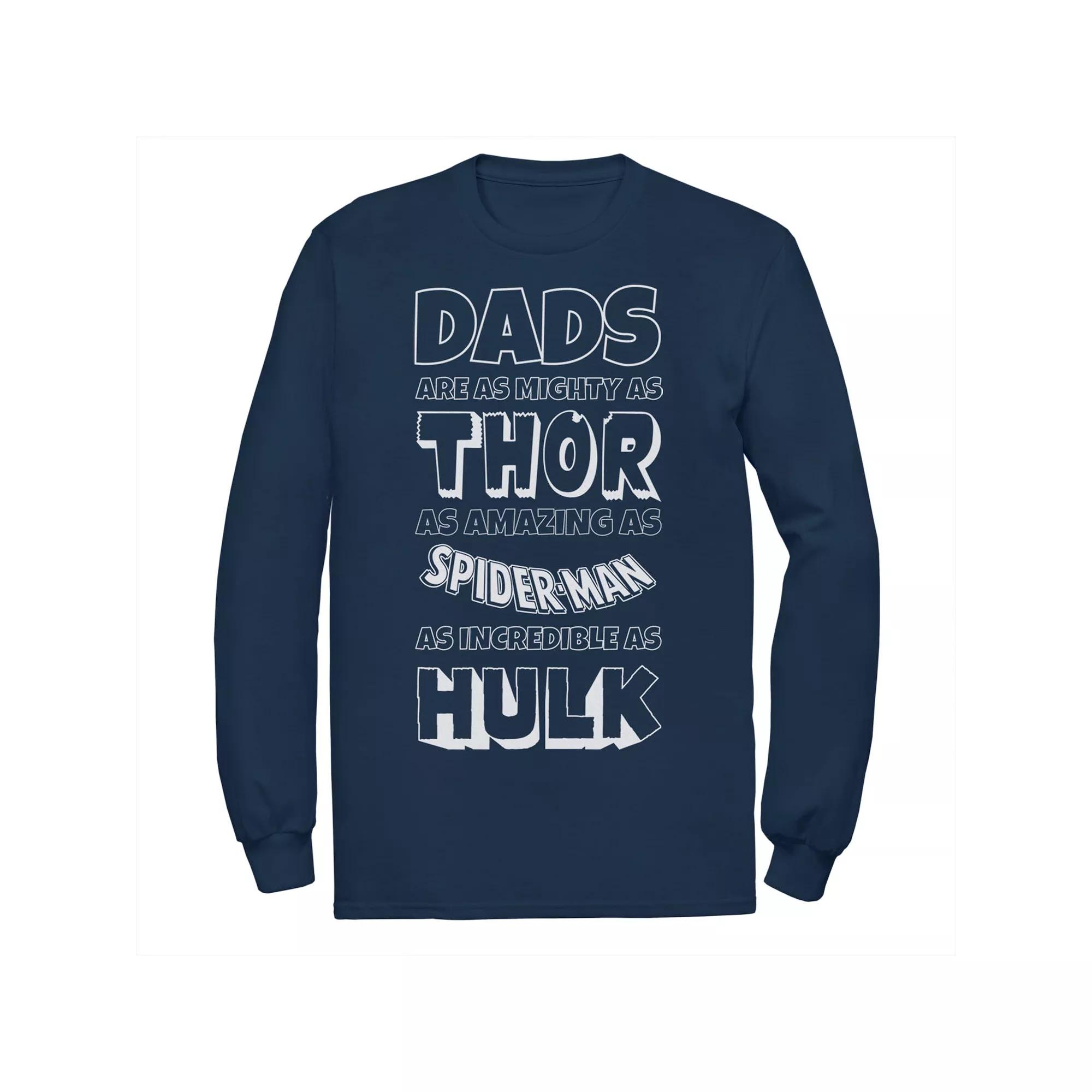 Men's Marvel Avengers Father's Day Dad Traits Long Sleeve Graphic Tee,  Product Image