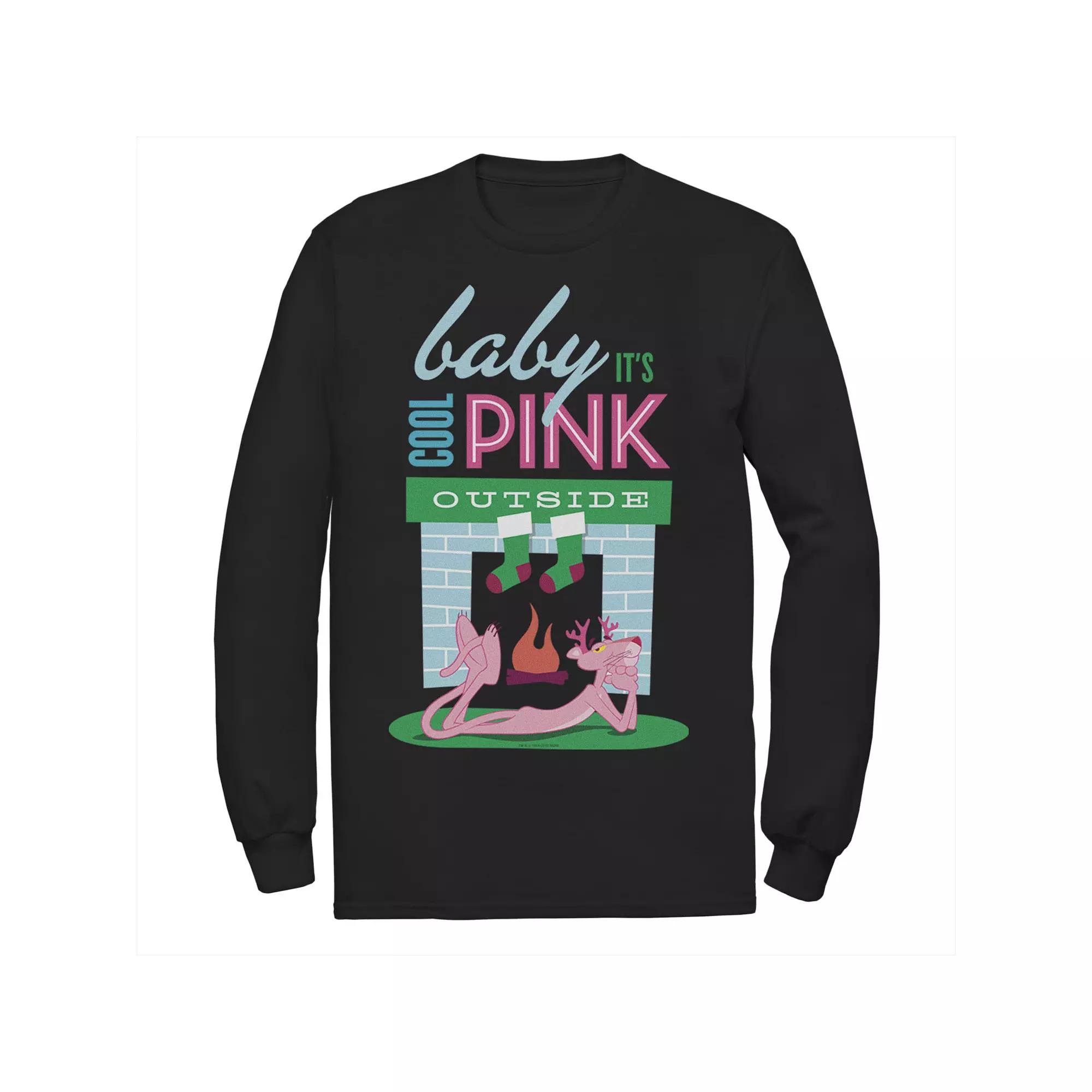 Men's Pink Panther Baby It's Cool Pink Outside Holiday Tee,  Product Image