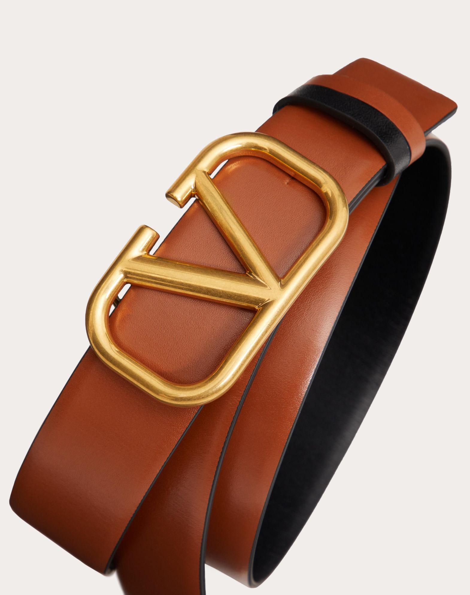 Reversible Vlogo Signature Belt In Glossy Calfskin 30 Mm Product Image
