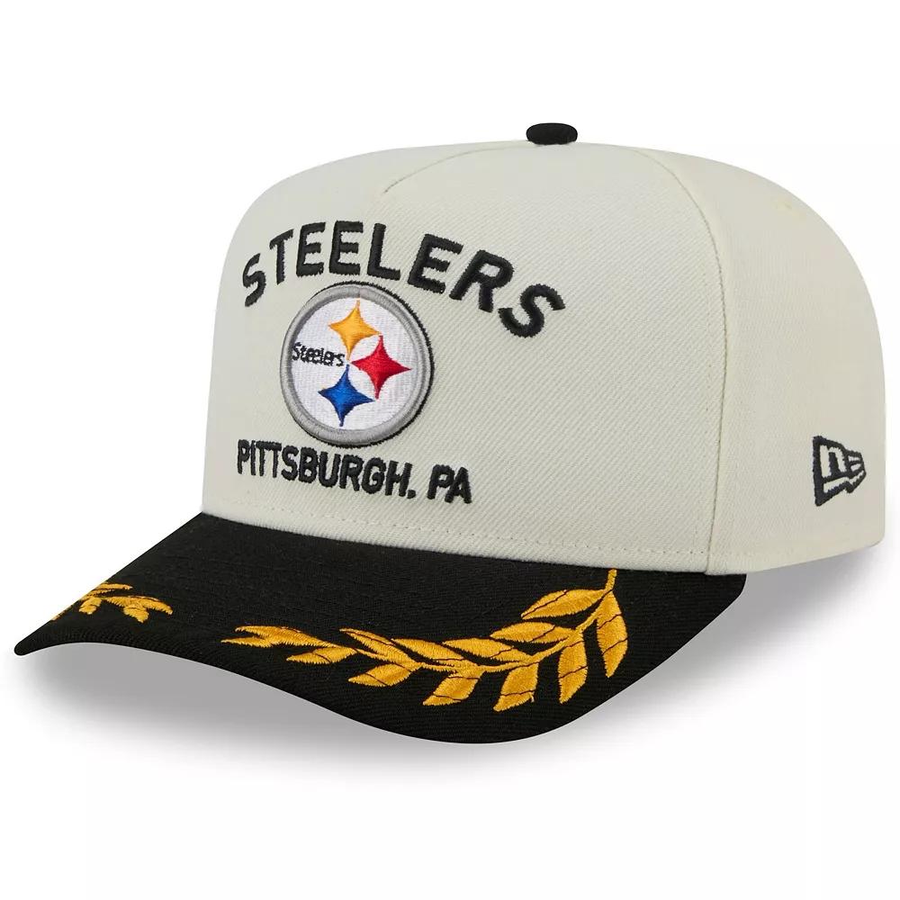 Men's New Era  Cream/Black Pittsburgh Steelers 2025 NFL Draft A-Frame 9FIFTY Snapback Hat, Beige Product Image