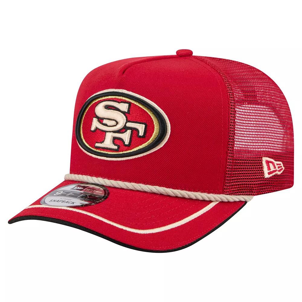 Men's New Era Scarlet San Francisco 49ers Vintage Team Rope A-Frame Trucker 9FIFTY Snapback Hat, Red Product Image