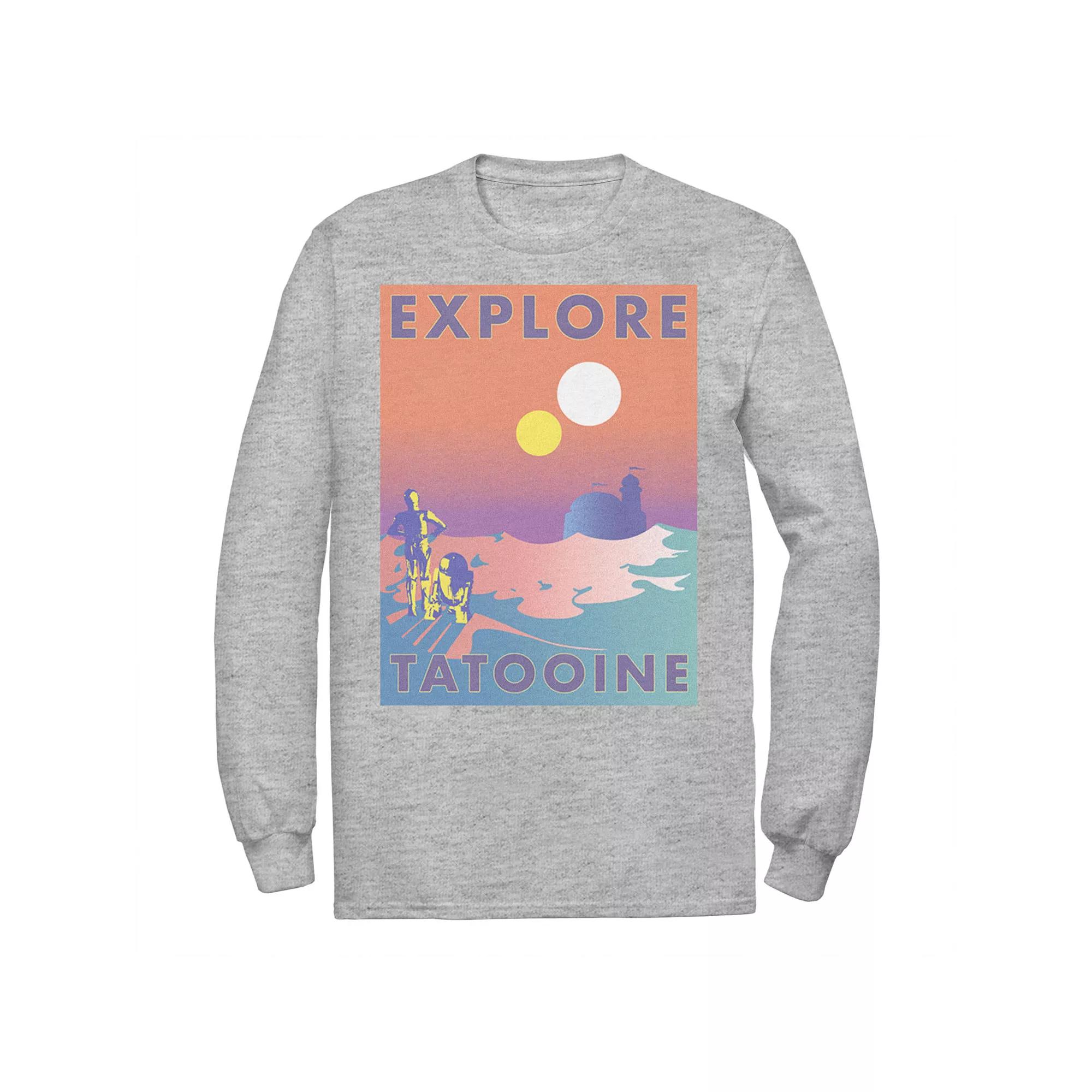 Men's Star Wars Explore Tatooine Faded Retro C-3PO & R2-D2 Poster Tee,  Product Image
