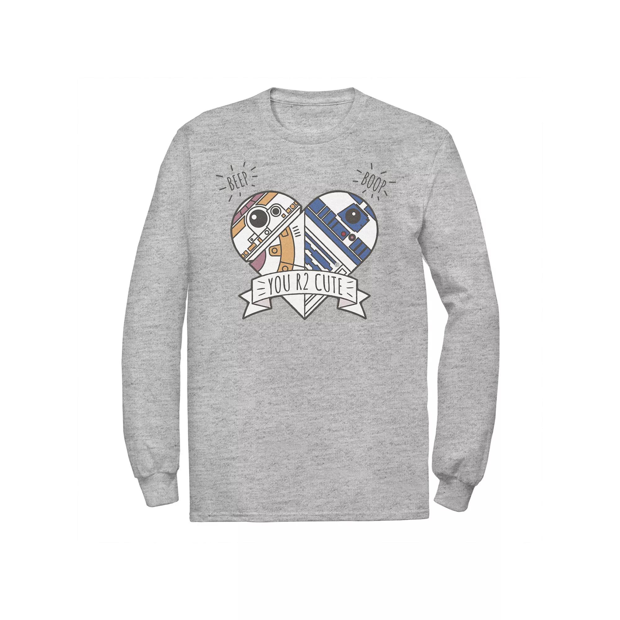 Men's Star Wars Valentine's Day "You R2 Cute" Heart Droids Tee,  Product Image