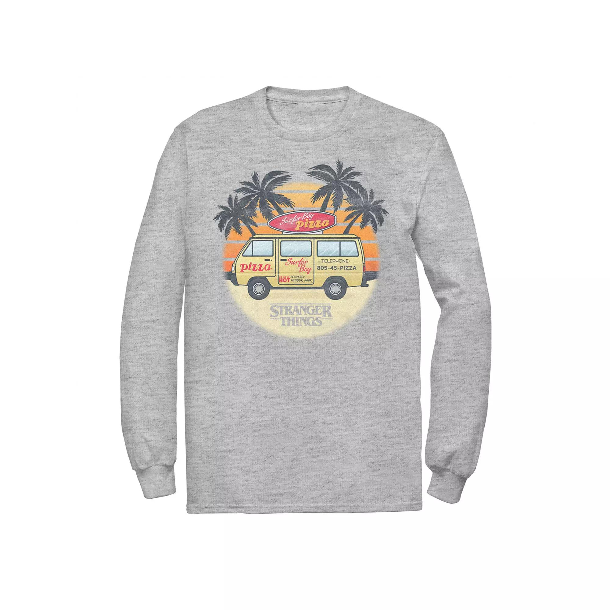 Men's Stranger Things Surf Combi Pizza Tee, Size: XL, Athletic Grey Product Image
