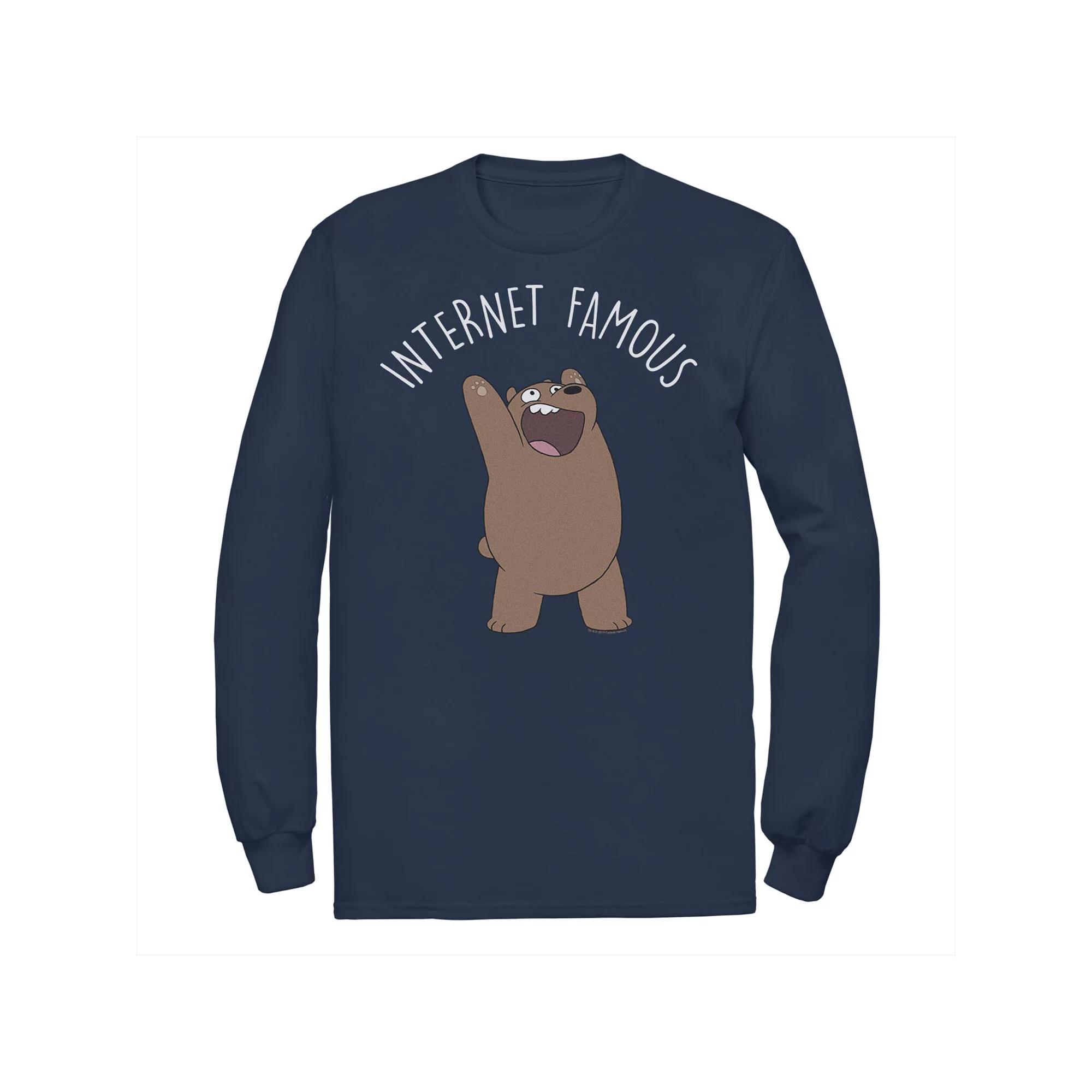 Men's CN We Bare Bears Internet Famous Long Sleeve Tee,  Product Image