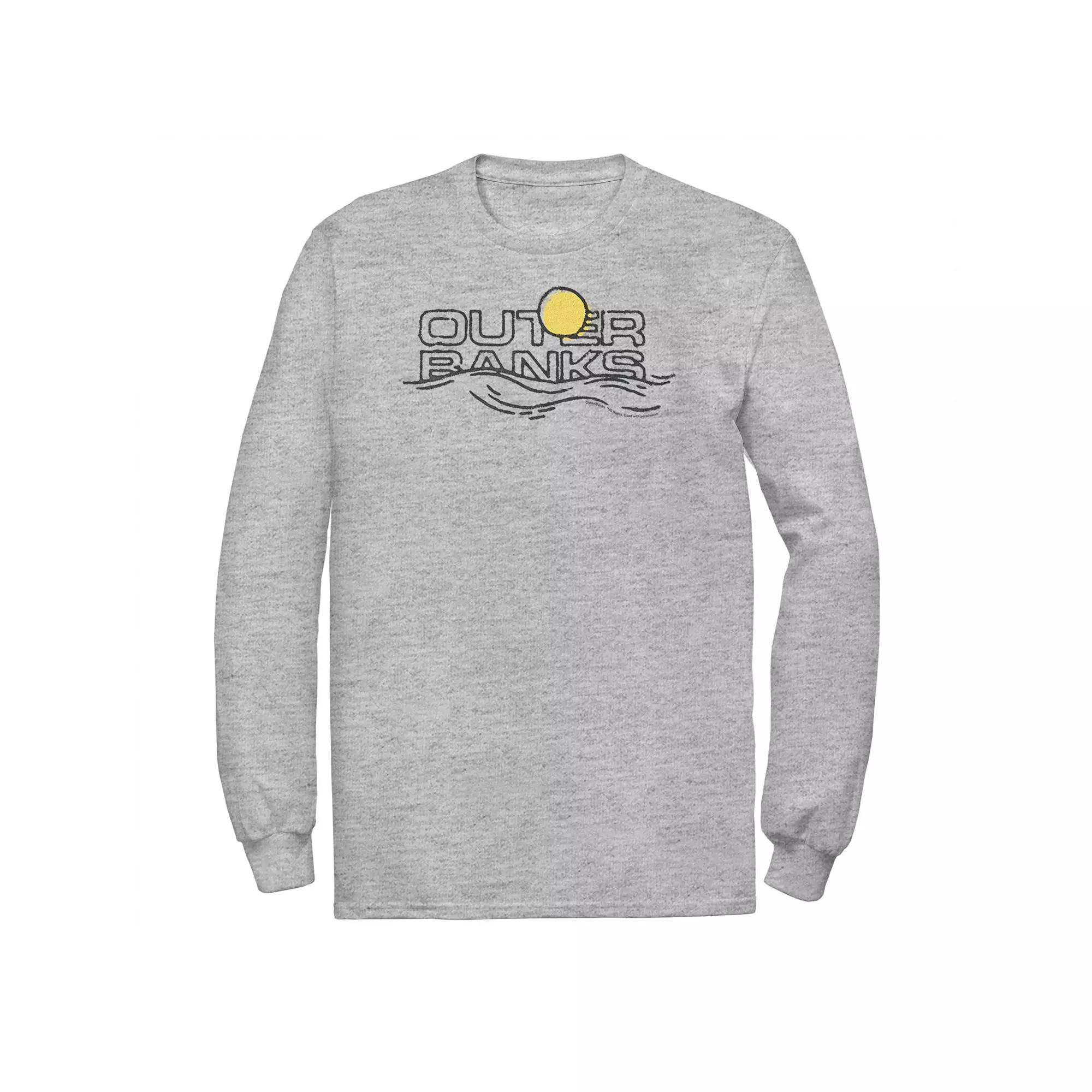 Big & Tall Outer Banks Sunset Waves Logo Tee, Men's, Size: 4XLT, Athletic Grey Product Image