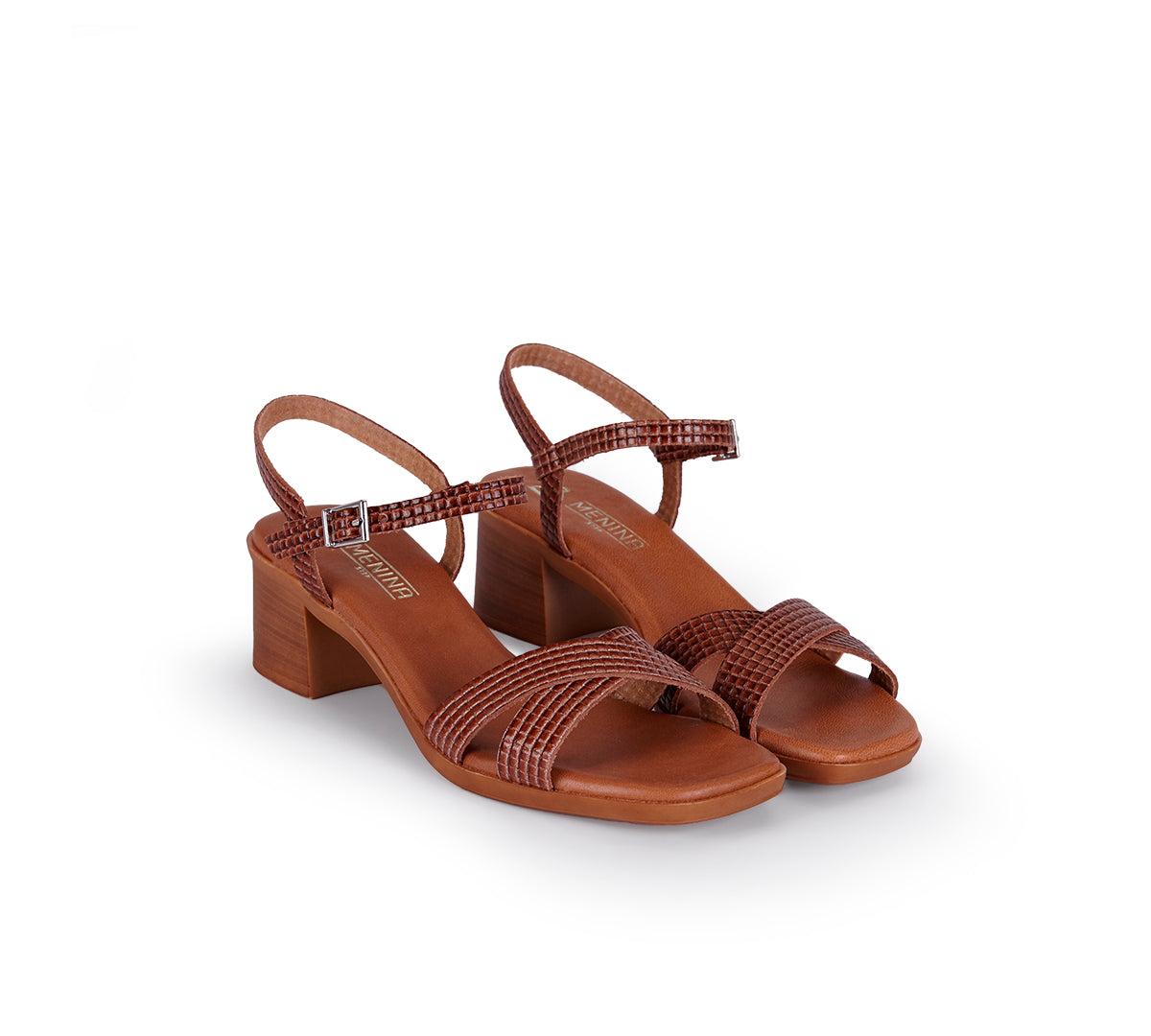 Bea Block Heel Crisscross Walnut Product Image