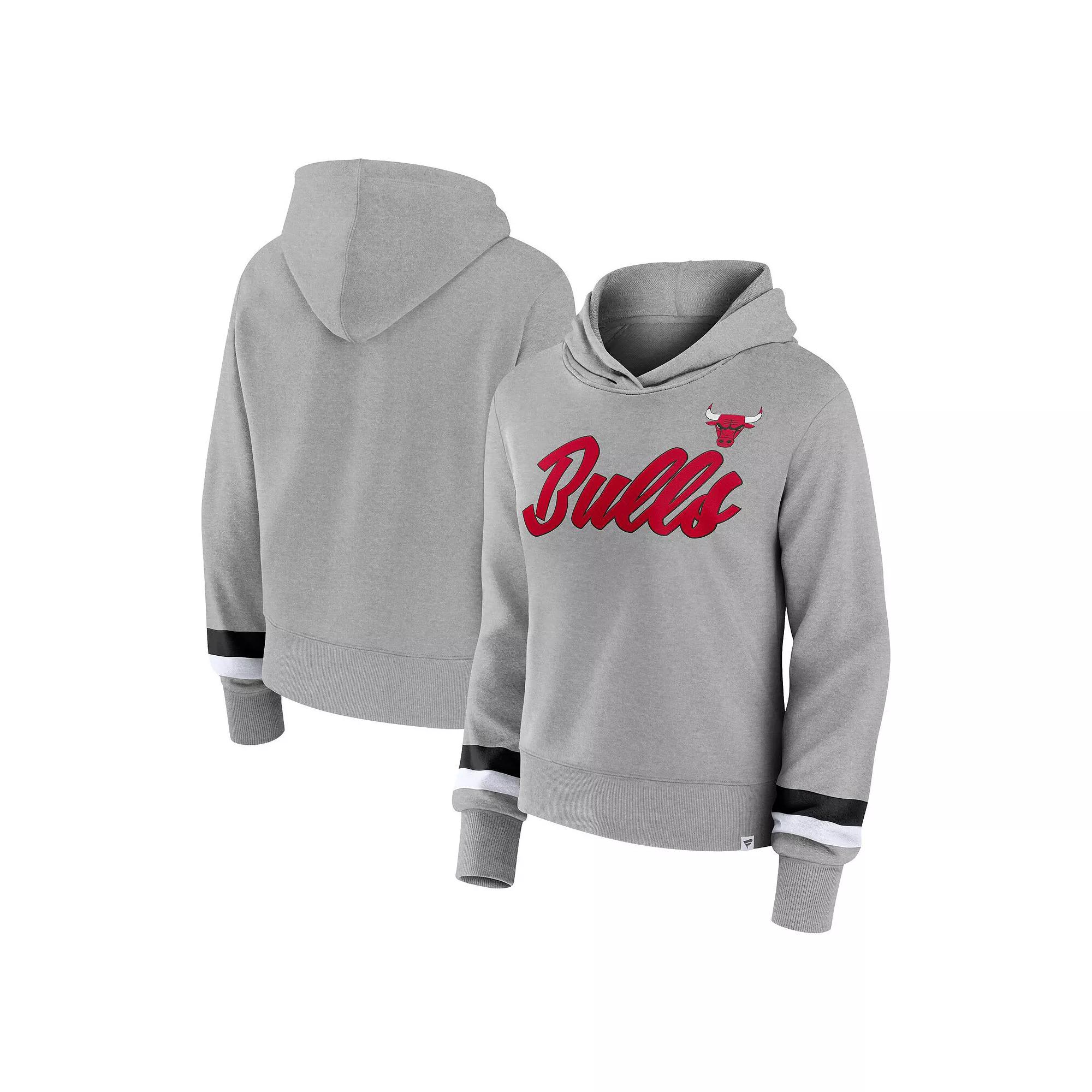 Women's Fanatics Branded Heather Gray Chicago Bulls Halftime Pullover Hoodie,  Product Image