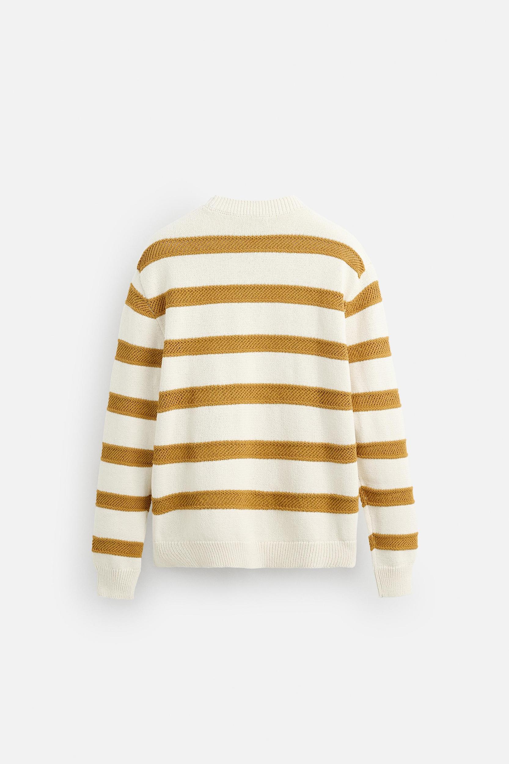 OPENWORK TEXTURED STRIPE SWEATER Product Image