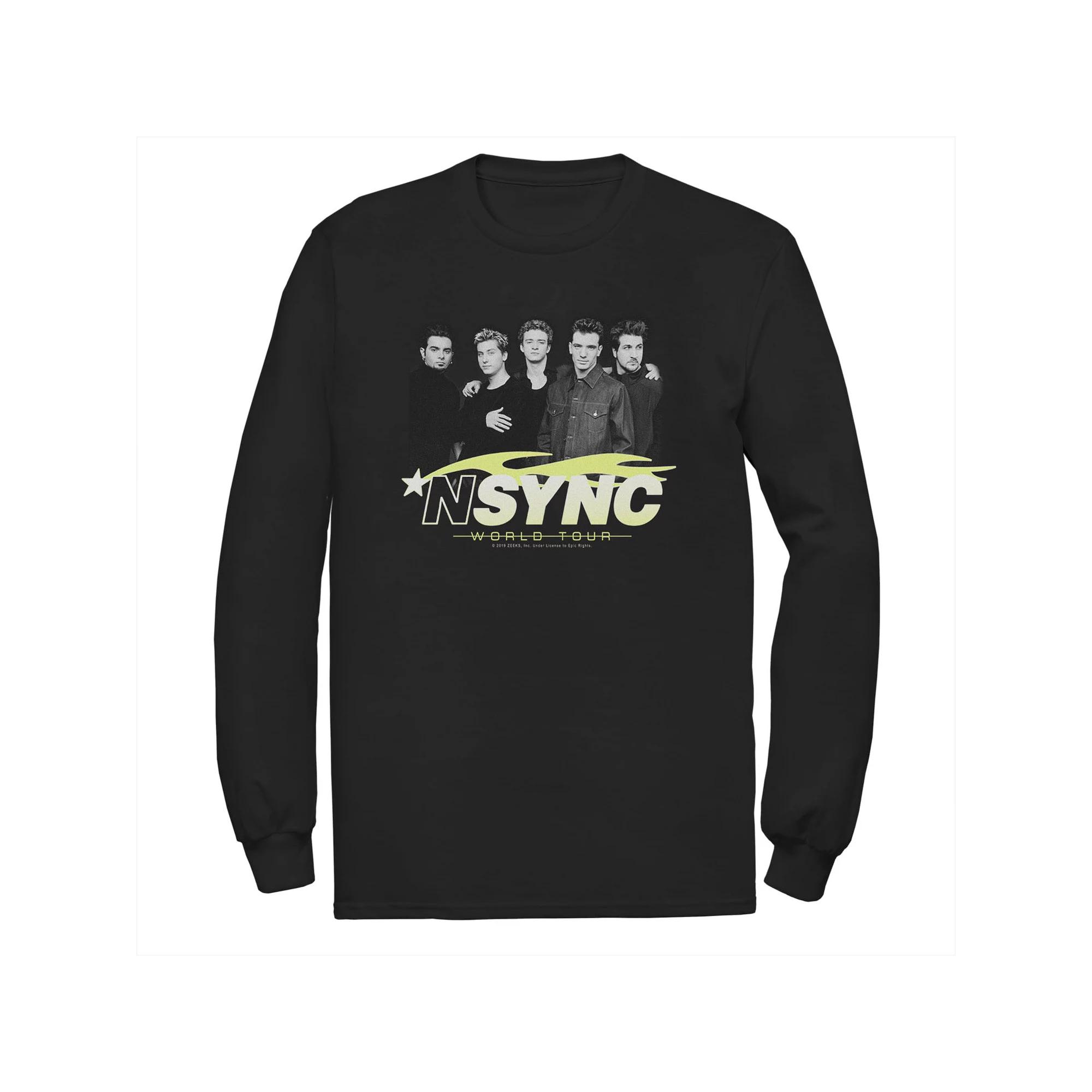 Big & Tall NSYNC World Tour Band Group Shot Tee, Men's, Size: 3XL Tall, Black Product Image