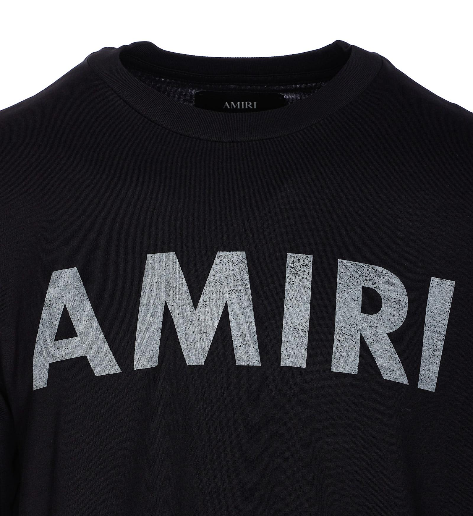 AMIRI Black Cotton T-shirt With Bold Logo Statement Product Image