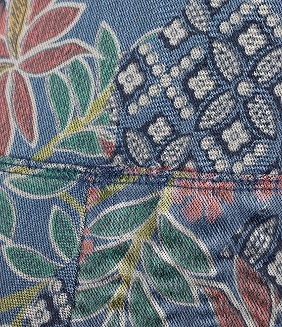 Intro Teri Love the Fit Knit Floral Tummy Control Capri Denim Leggings Product Image