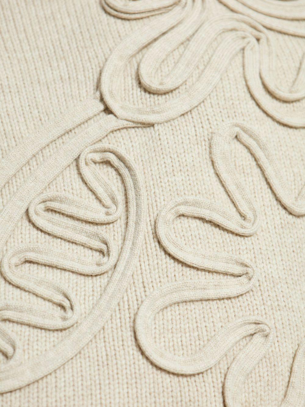 floral-applique mock-neck sweater Product Image