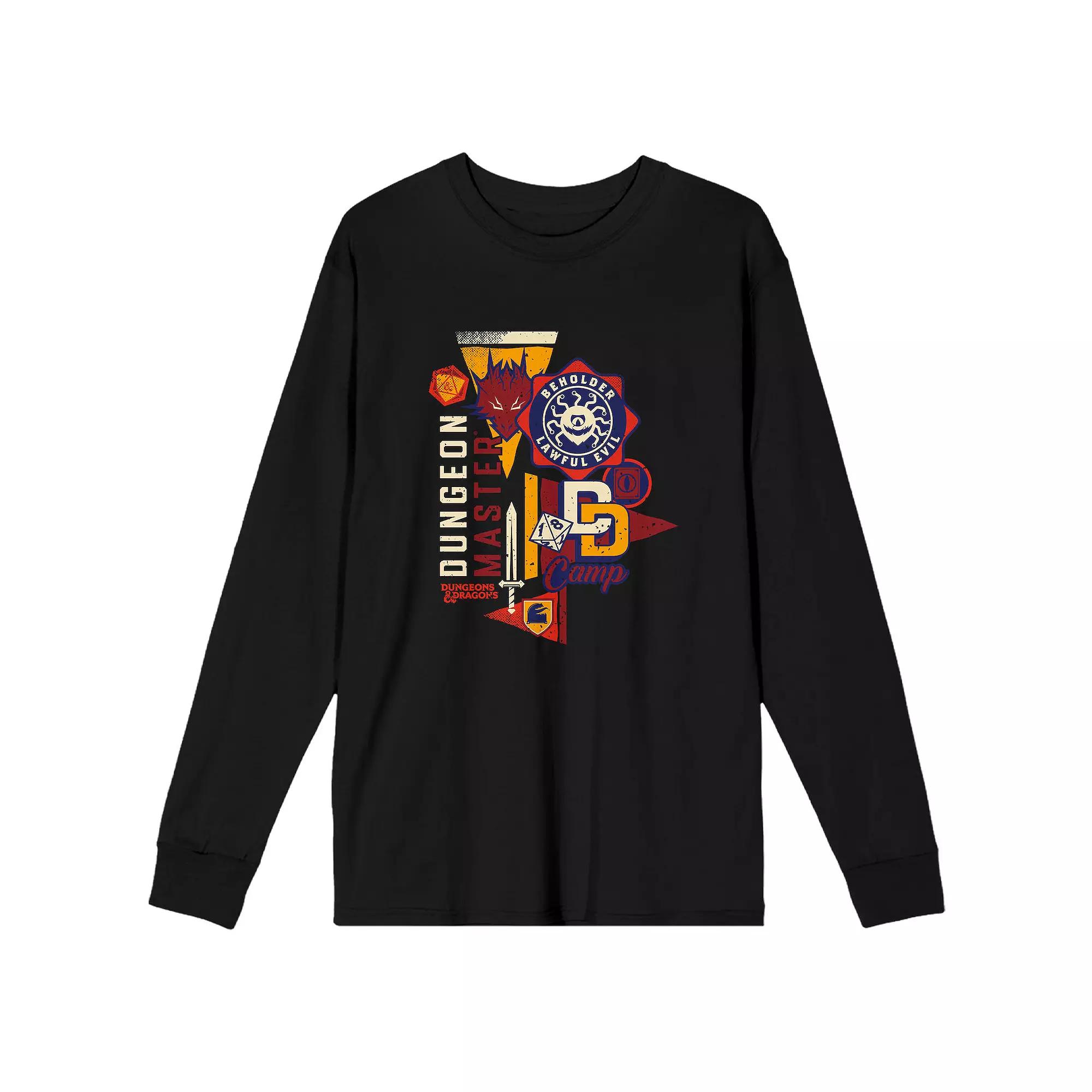Men's Dungeons & Dragons Dungeon Master Sporty Long Sleeve Graphic Tee, Size: Small, Black Product Image