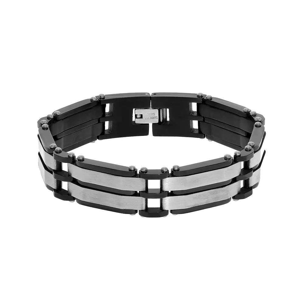 Men's LYNX Two Tone Stainless Steel Bracelet, Size: 8.5" Product Image