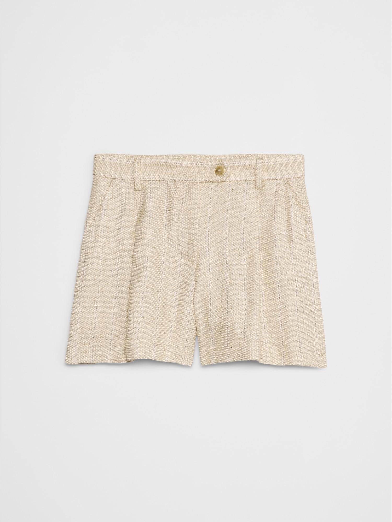 Linen-Blend Pleated Short Product Image