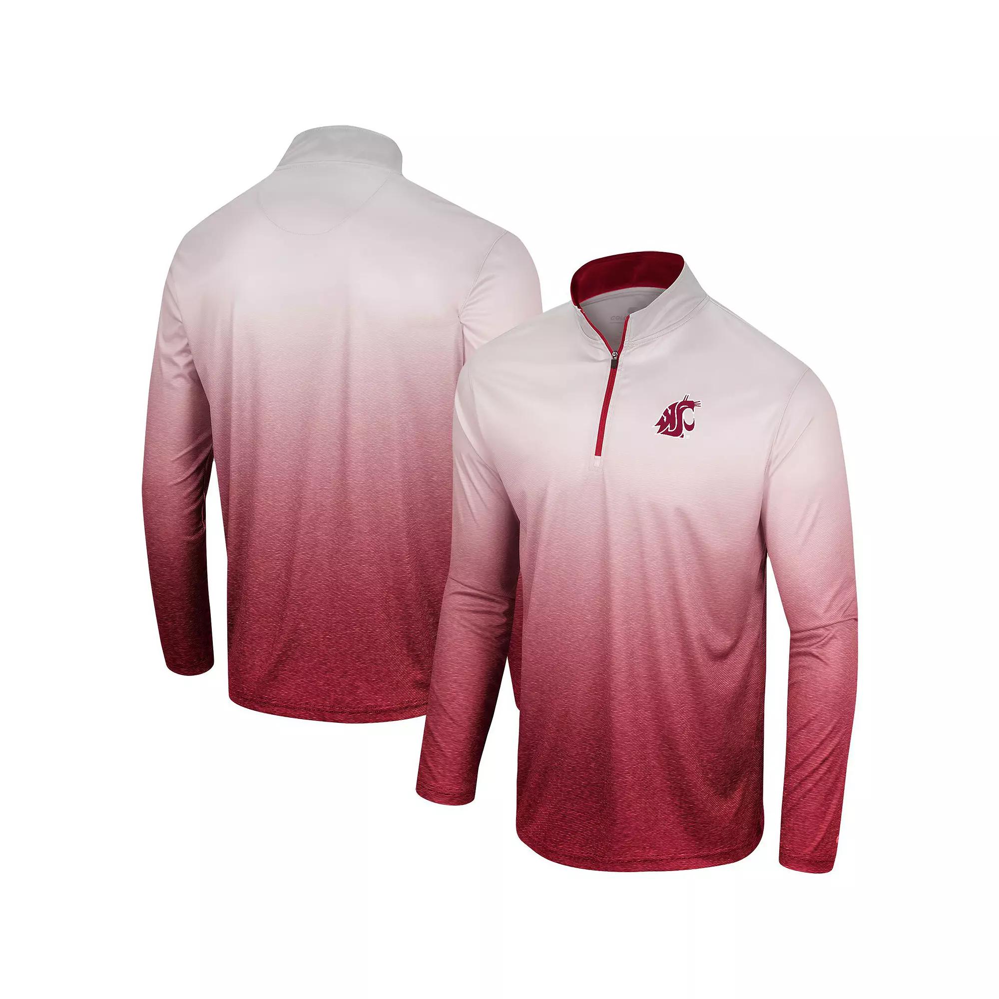 Men's Colosseum White/Crimson Washington State Cougars Laws of Physics Quarter-Zip Windshirt, Size: Medium, Wsc White Product Image