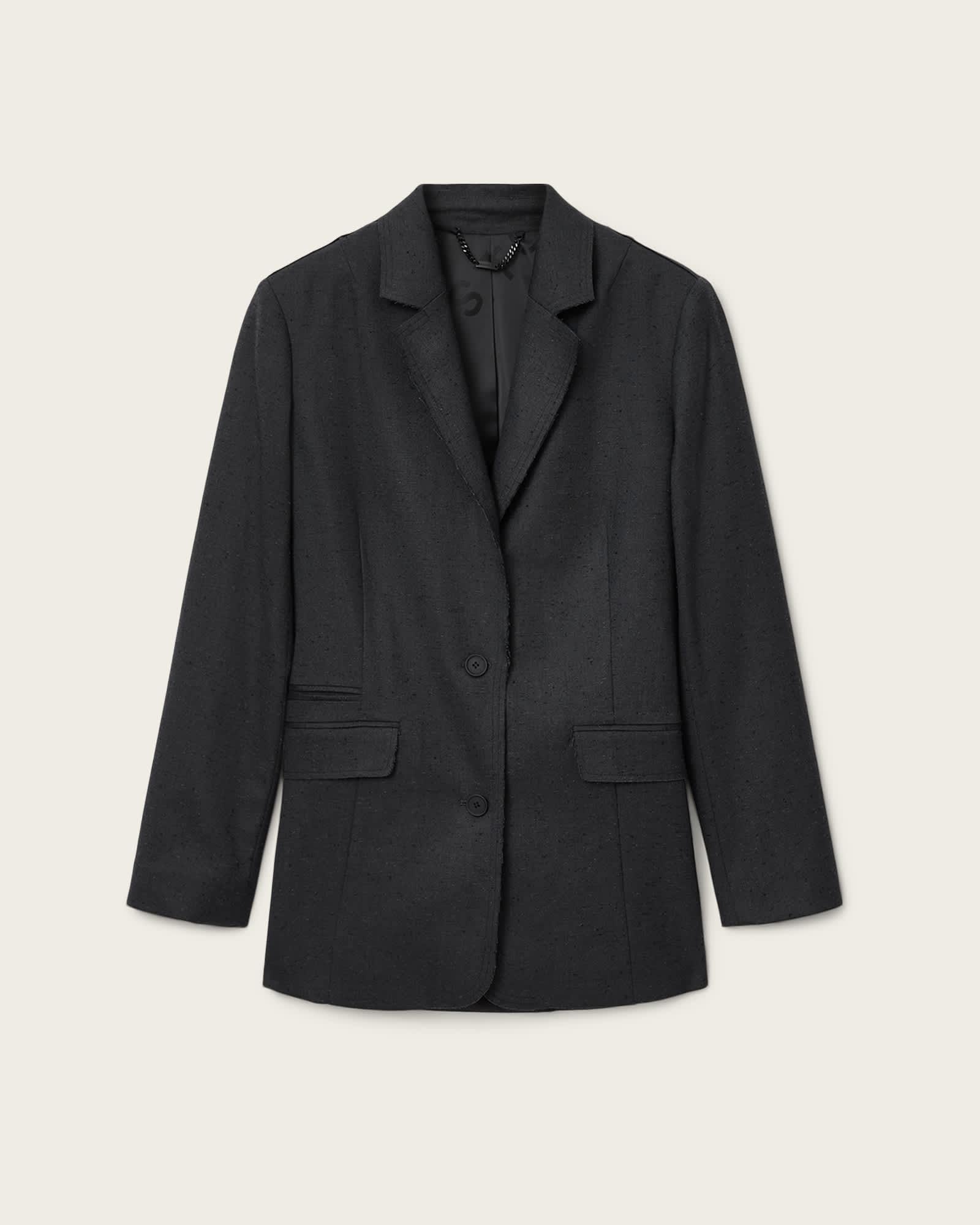 Essie Single Breasted Blazer Gunmetal Grey | ALLSAINTS US Product Image