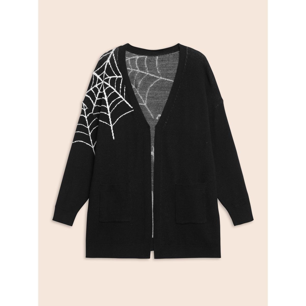 Plus Size After Midnight Bat Jacquard Printed Cardigan Black Women Casual Loose Long Sleeve Everyday Cardigans BloomChic 28/5X Product Image