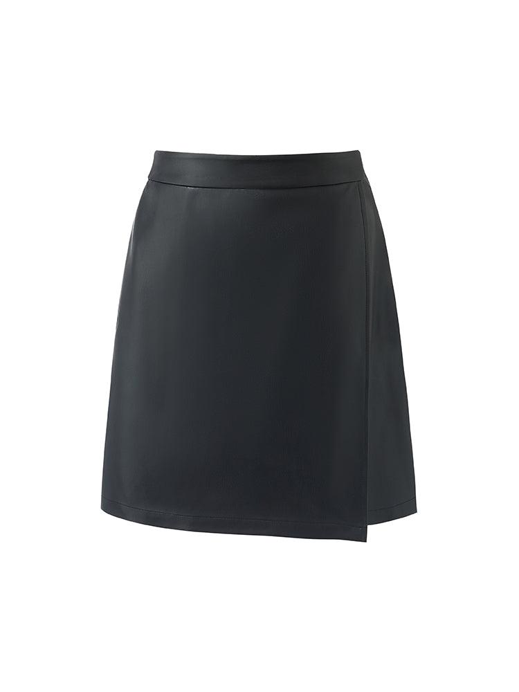 PU Leather A-Line Women Mini Skirt Product Image
