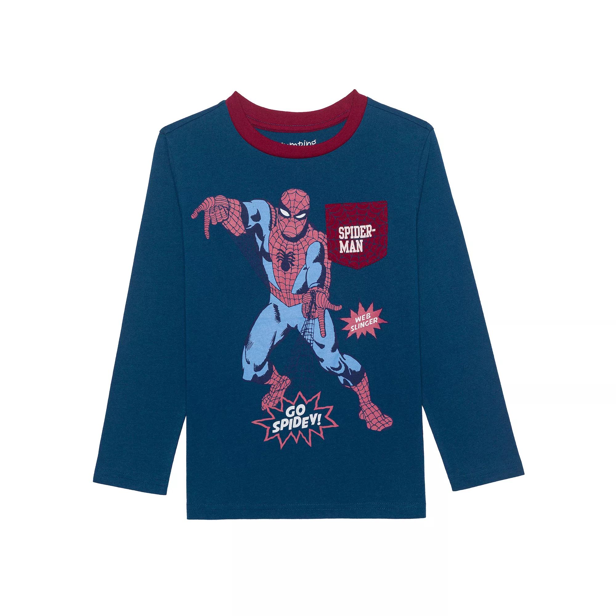 Boys 4-12 Jumping Beans® Spider-Man Long Sleeve Graphic Fashion Tee, Boy's, Blue Jean Product Image