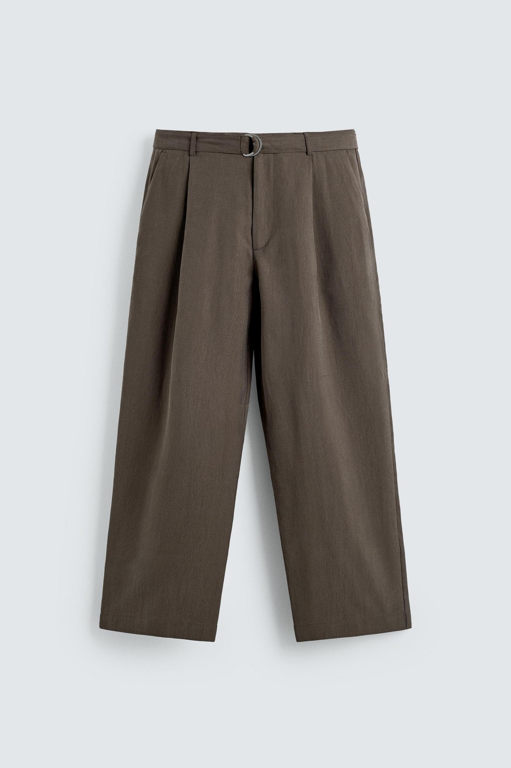 FLOWY BELTED PANTS Product Image