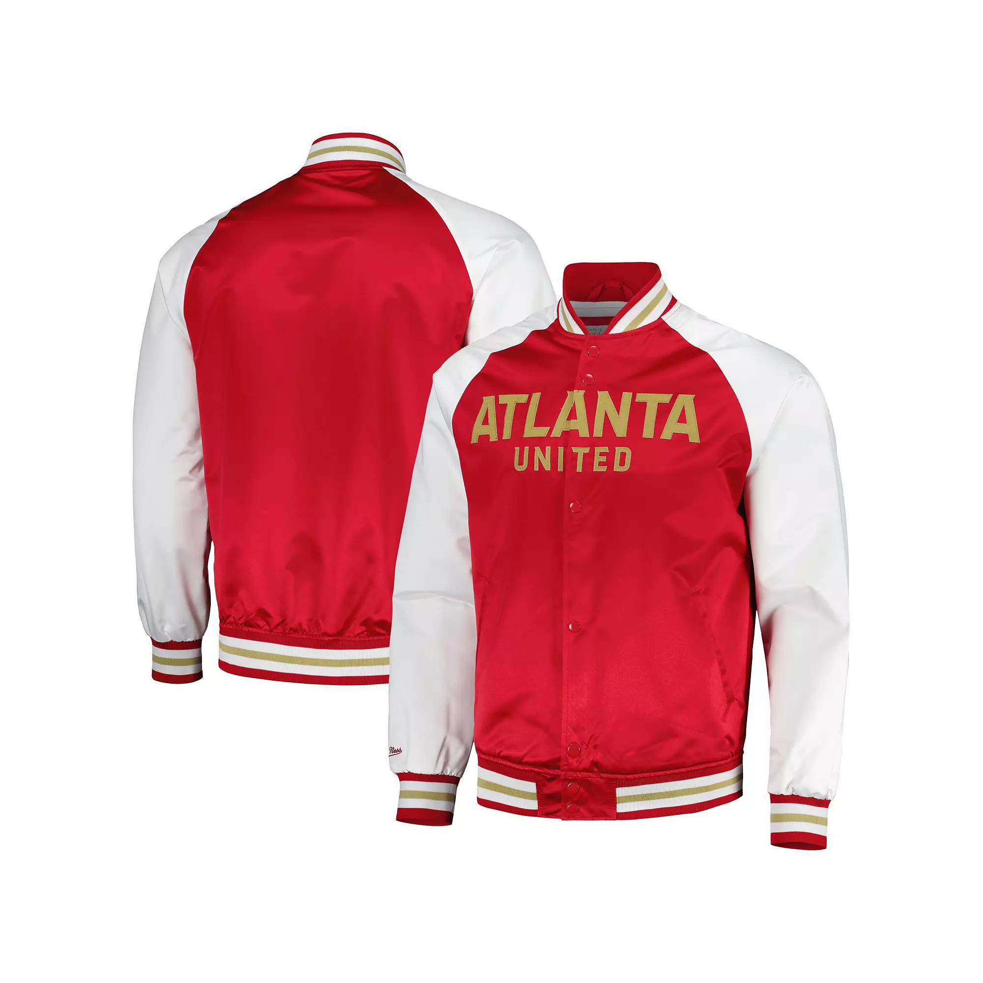 Men's Mitchell & Ness Red Atlanta United FC Satin Raglan Full-Snap Jacket, Size: XL, Atu Red Product Image