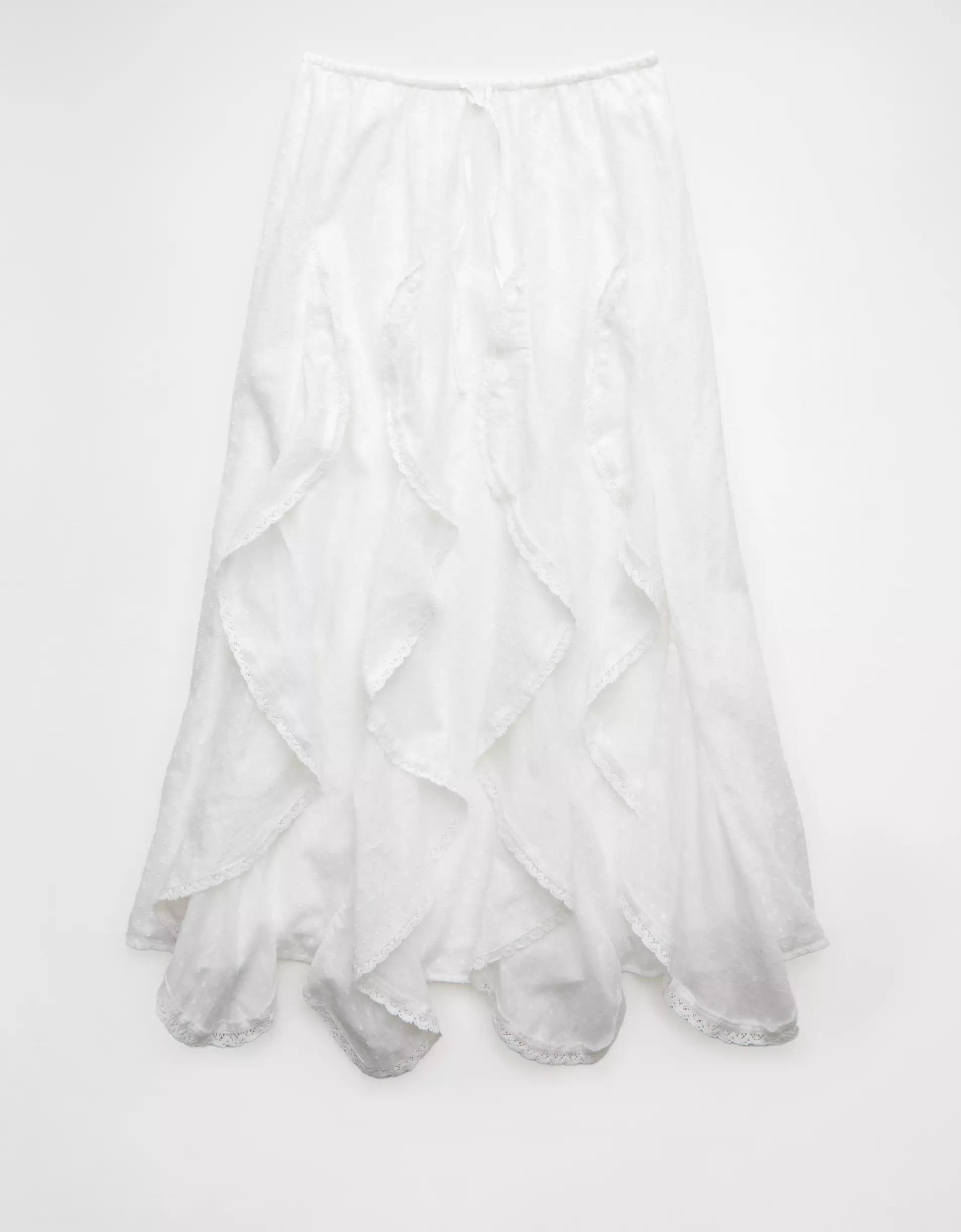 AE High-Waisted Cascade Ruffle Maxi Skirt Product Image