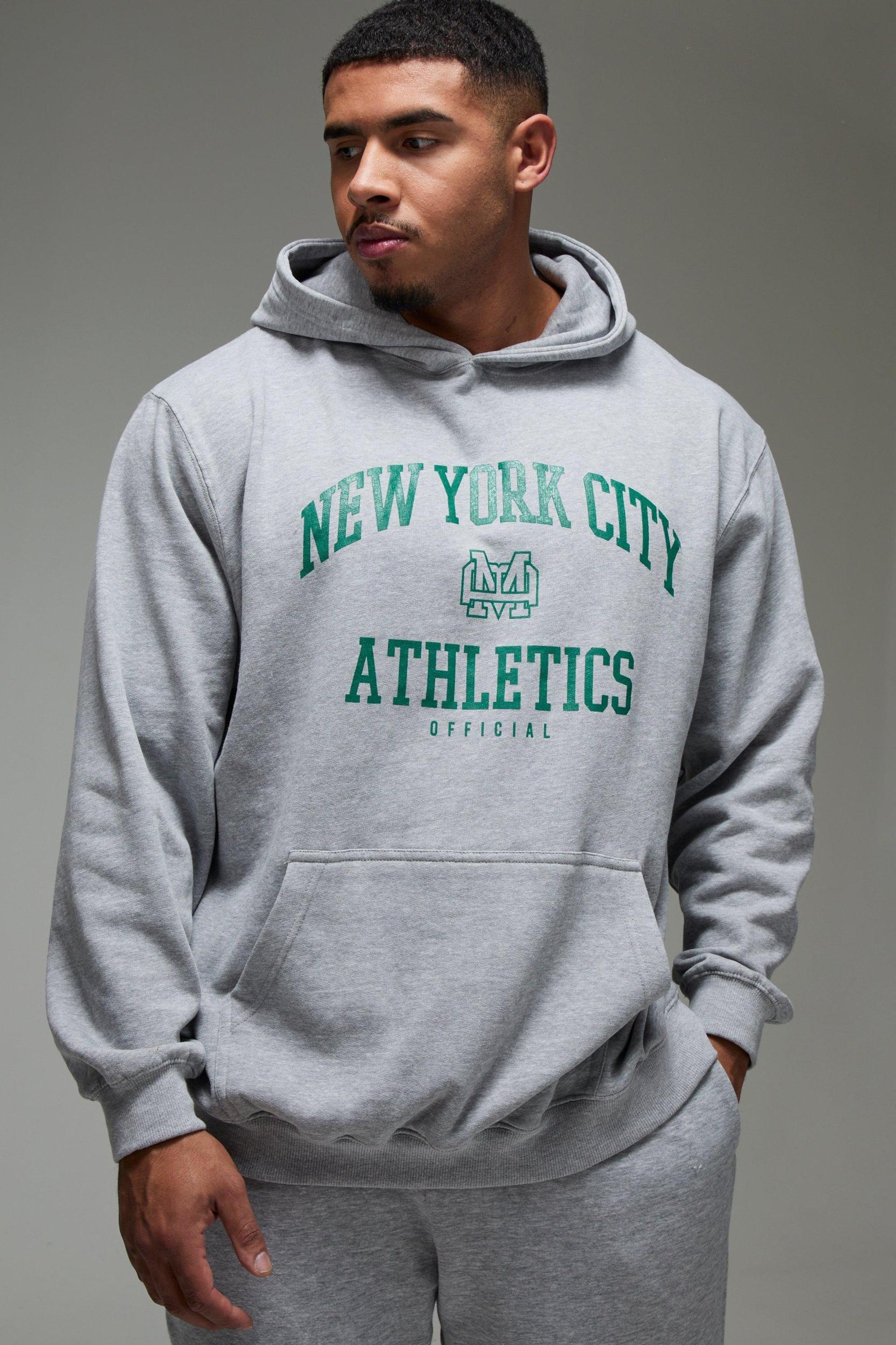 Man Active New York City Athletics Oversized Hoodie | boohooMAN USA Product Image