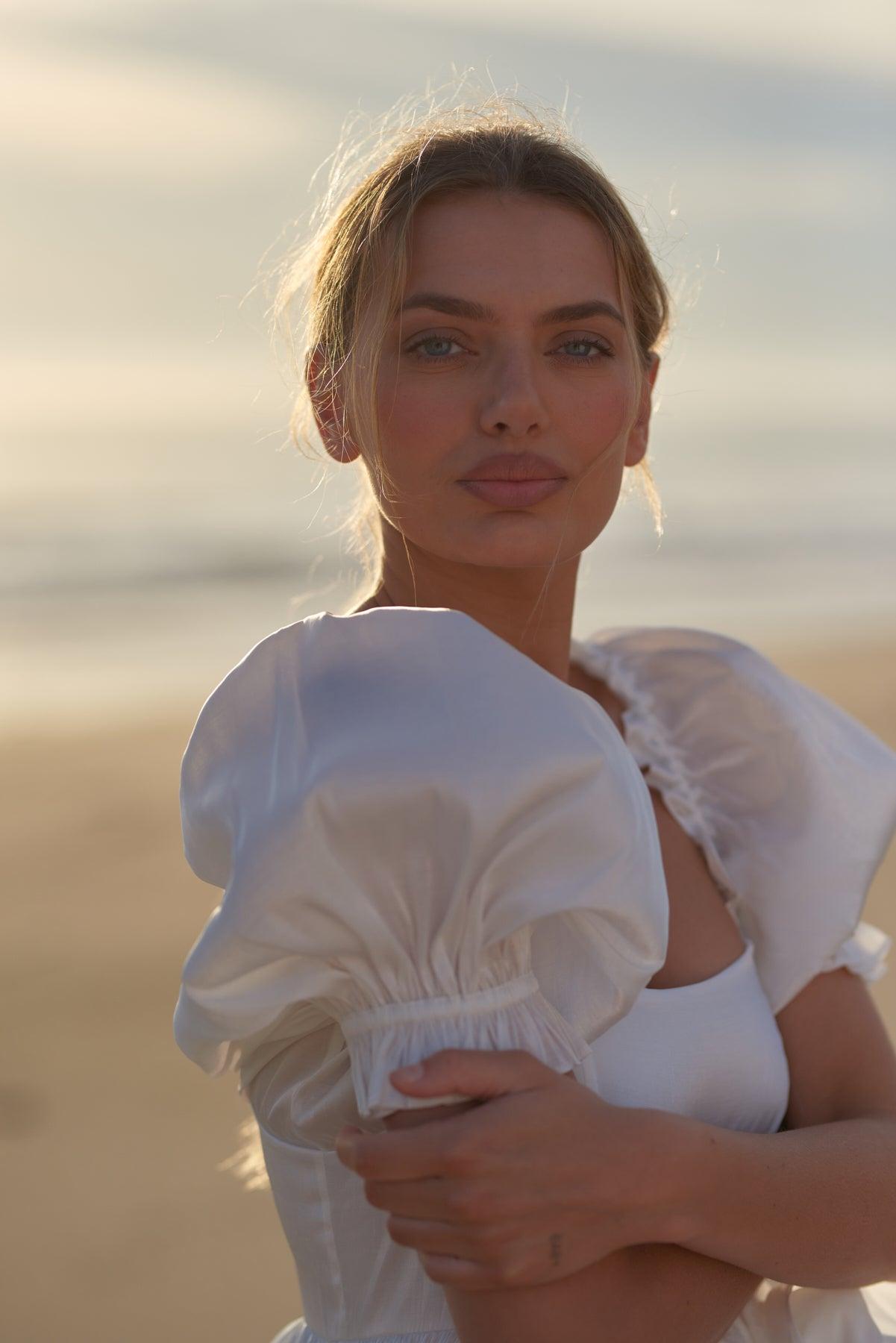 The Ivory Recycled Ruffle Gown Product Image