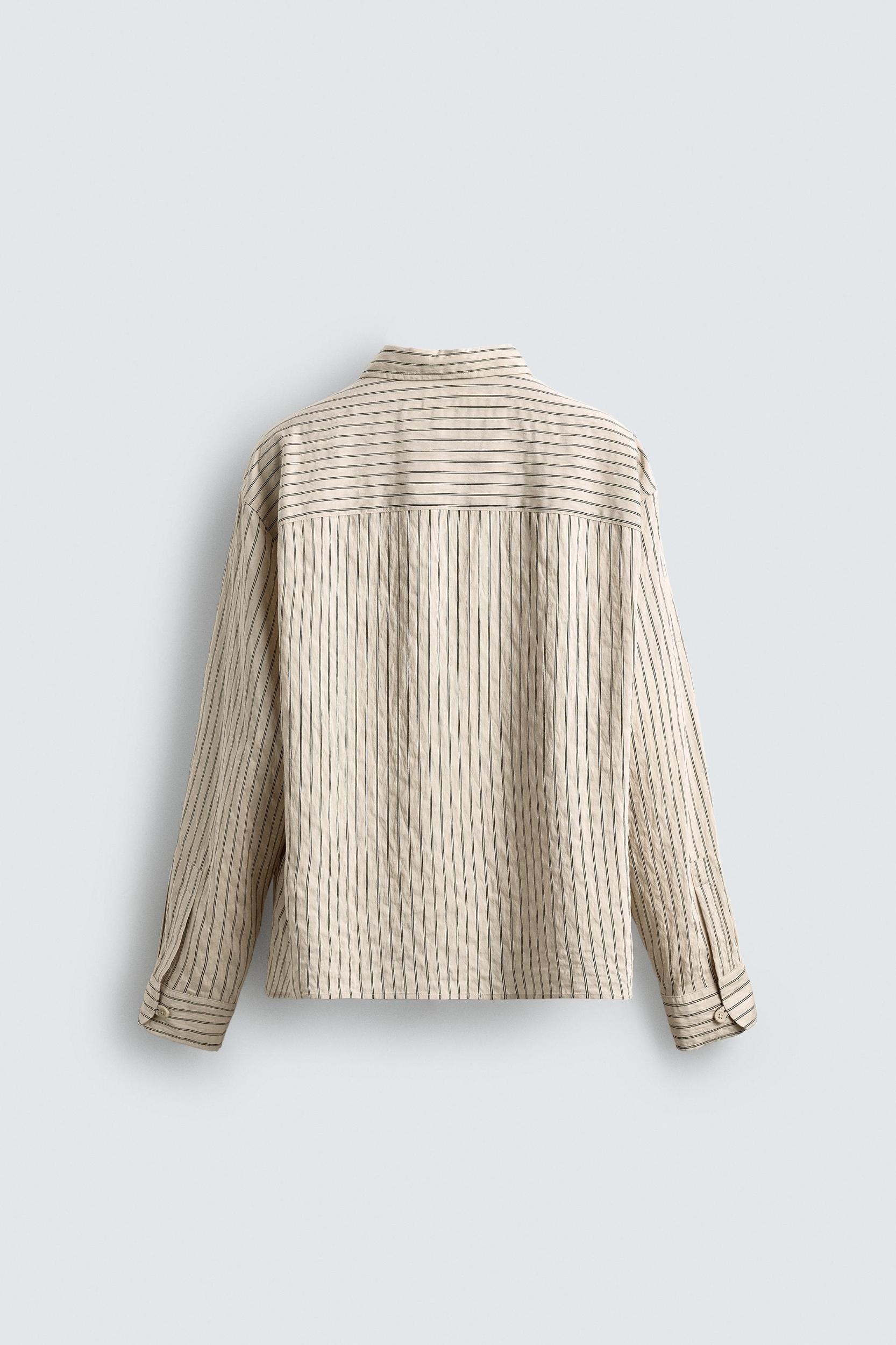 FLOWY WRINKLED EFFECT STRIPED SHIRT Product Image