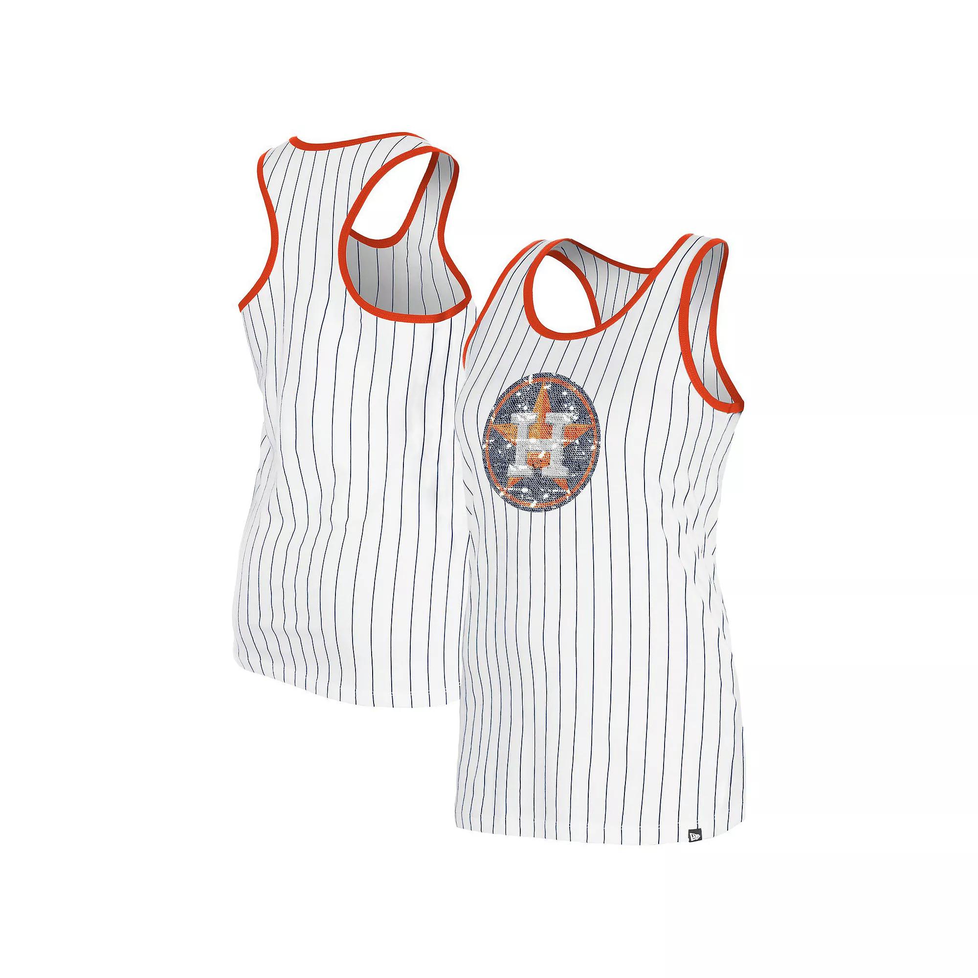Women's New Era White Houston Astros Gameday Pinstripe Tank Top,  Product Image