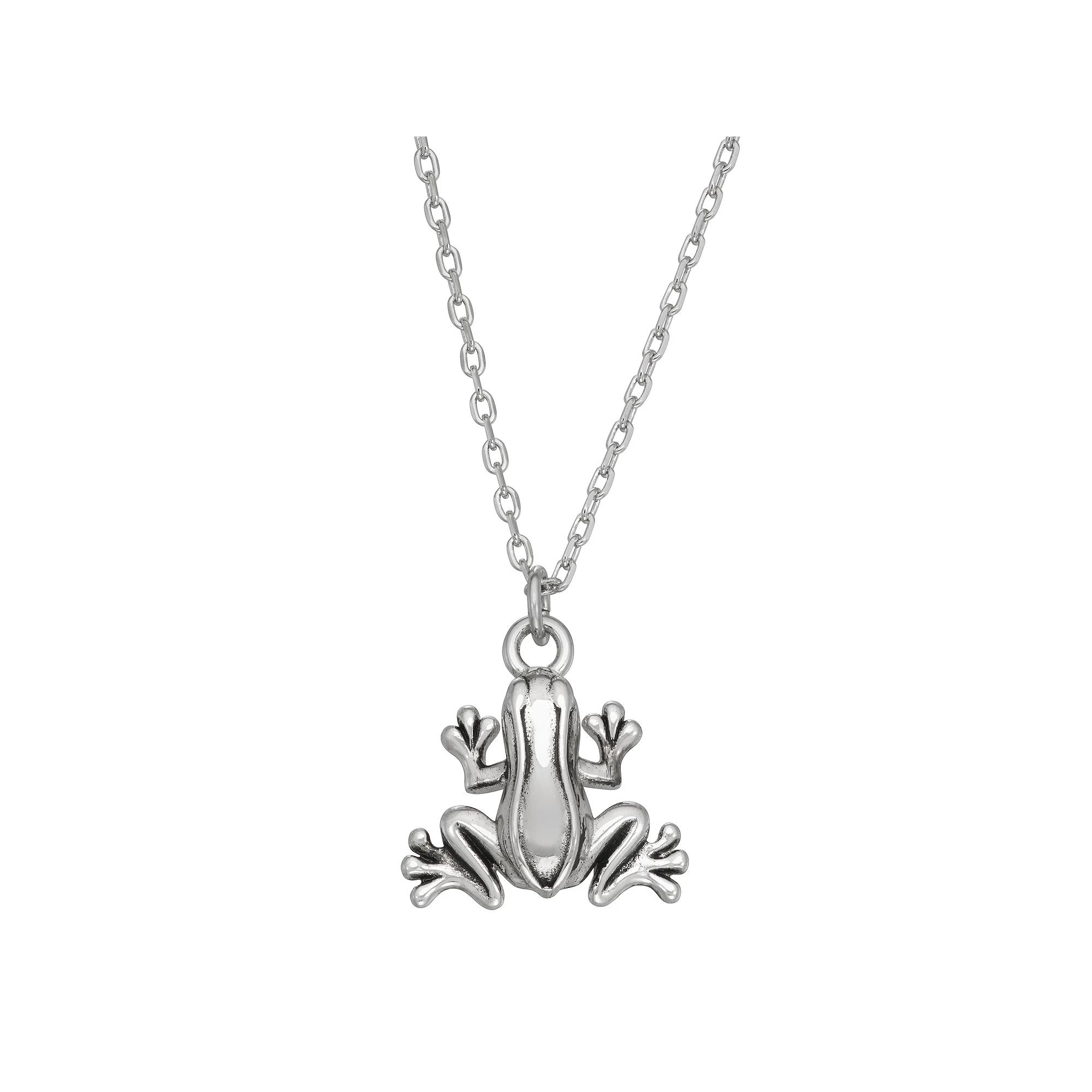 Sterling Silver Frog Necklace, Women's, Size: 16" Product Image