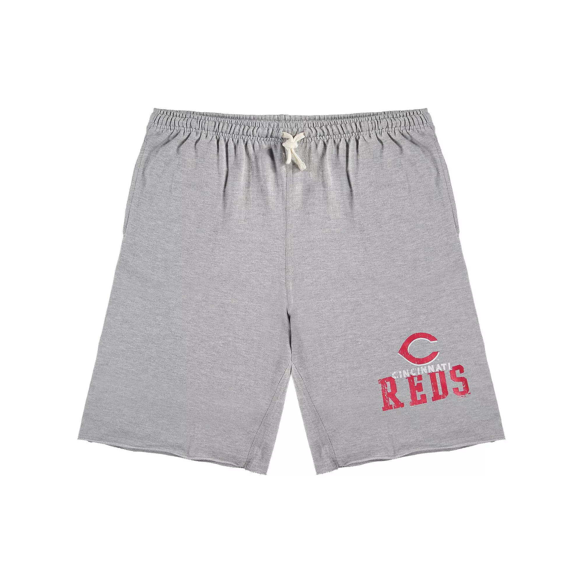 Men's Heathered Gray Cincinnati Reds Big & Tall French Terry Shorts,  Product Image