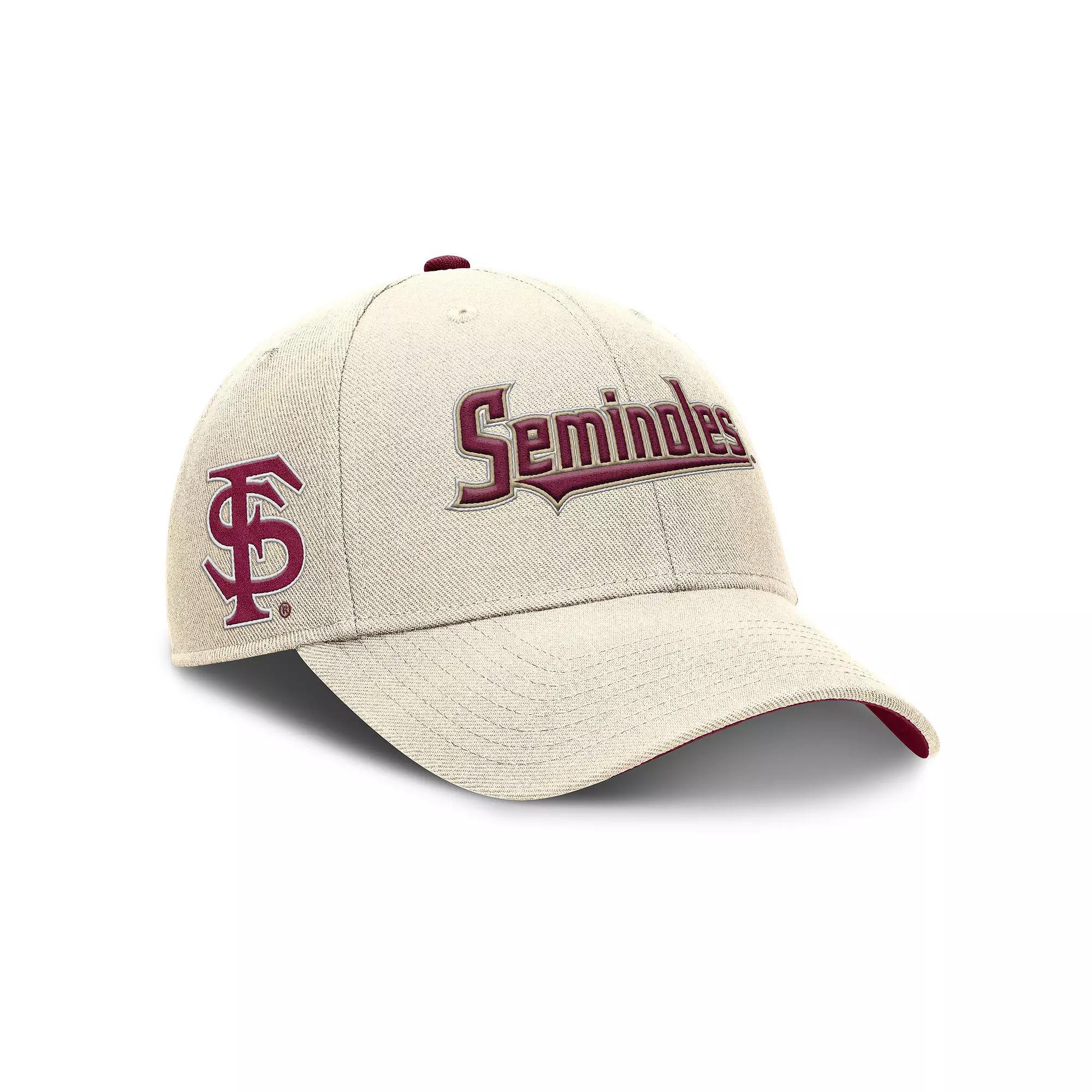 Men's Nike Natural Florida State Seminoles Primetime Rise Adjustable Hat, Beige Product Image
