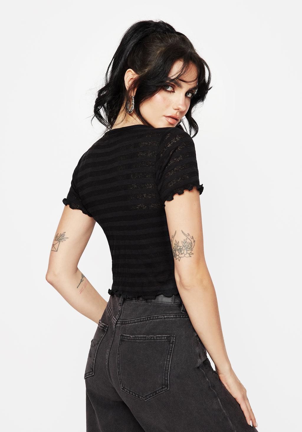 Gomez Lettuce Hem Jersey Crop Tee Product Image