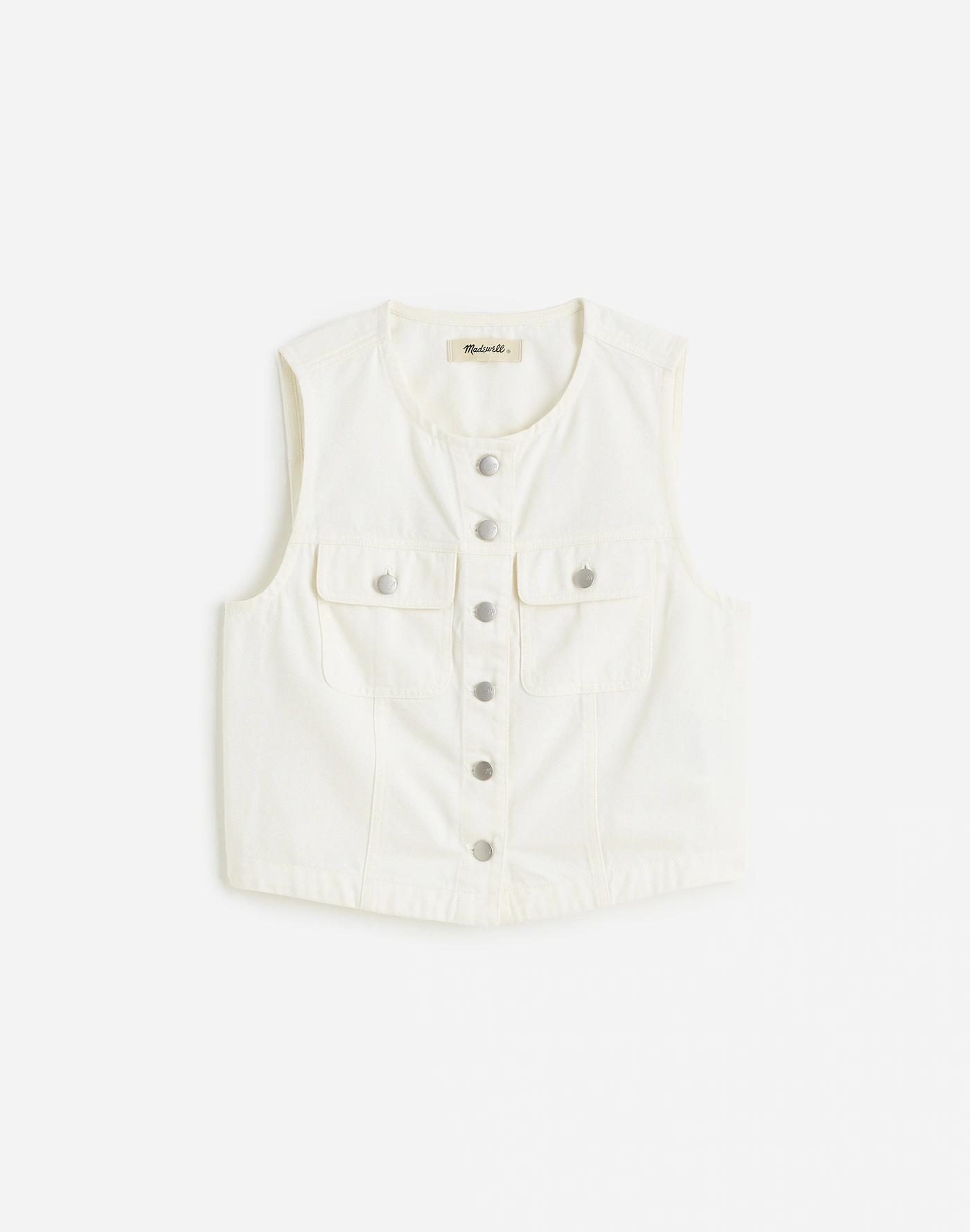 Cropped Denim Vest: Airy Denim Edition Product Image