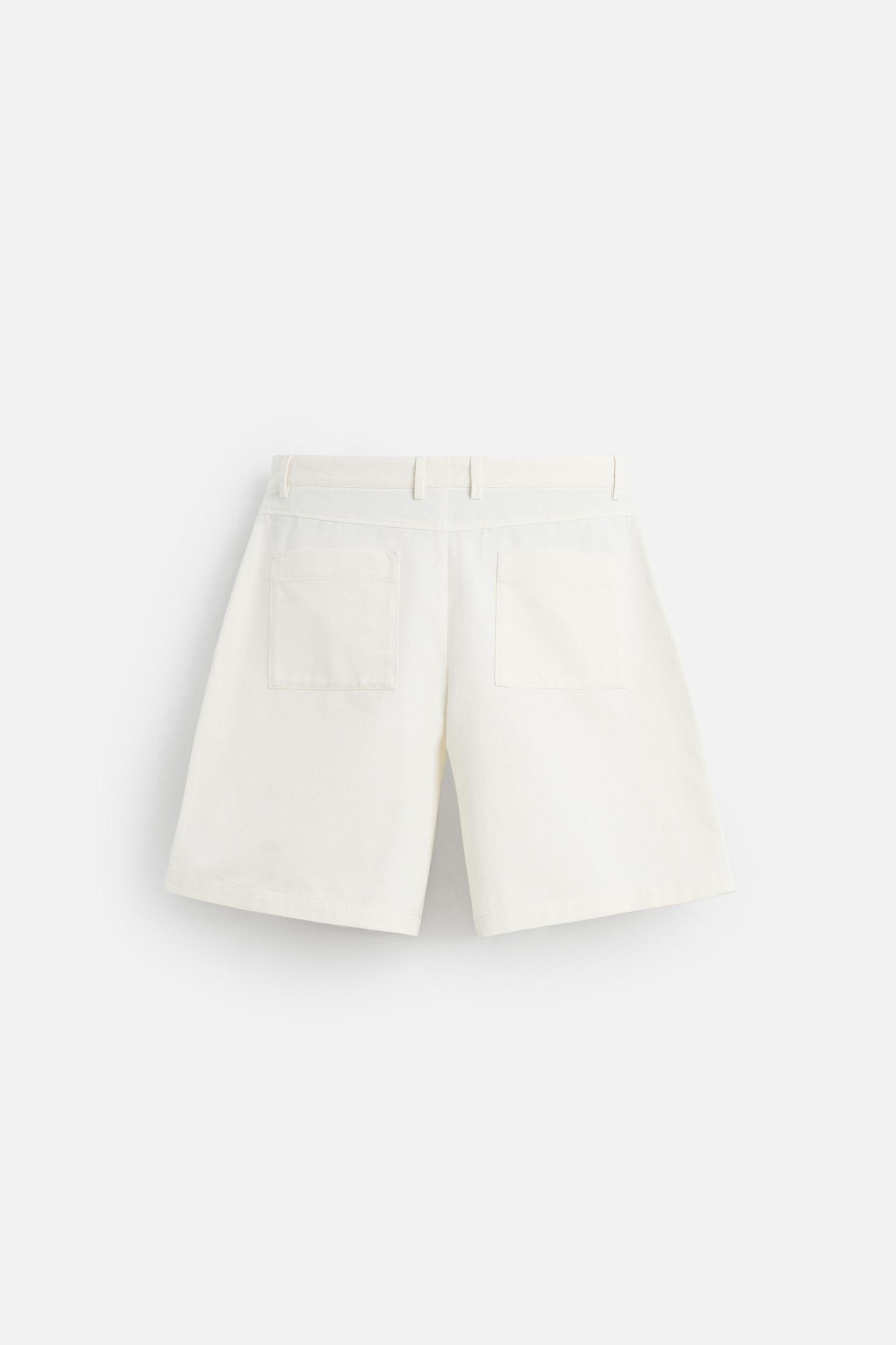 COTTON LINEN PLEATED SHORTS Product Image
