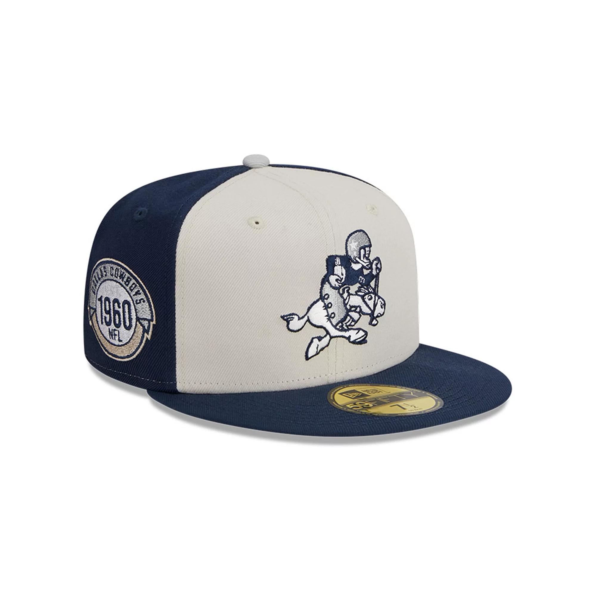 Men's New Era  Cream/Navy Dallas Cowboys 2023 Sideline Historic 59FIFTY Fitted Hat, Size: 7, Beige Product Image