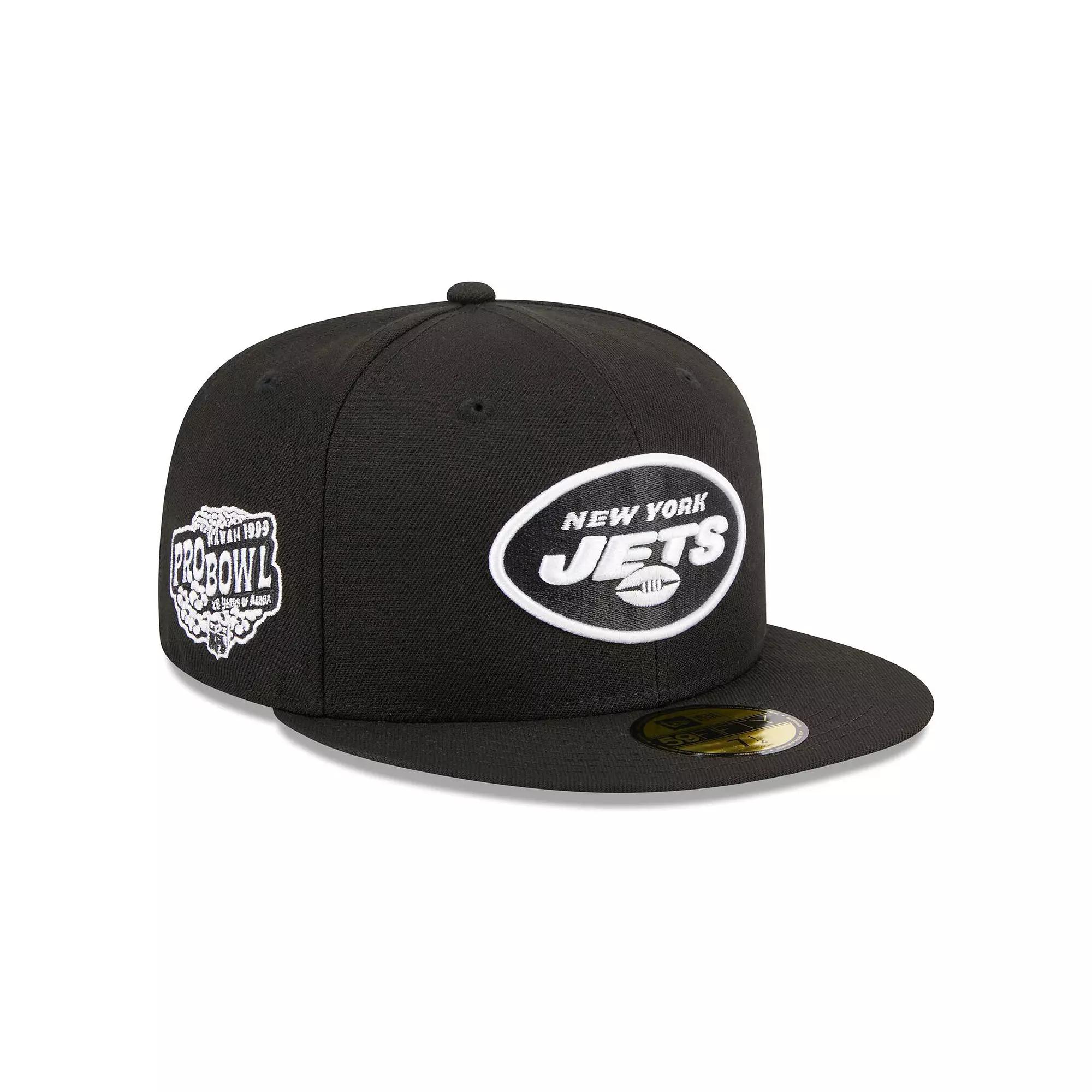 Men's New Era Black New York Jets Main Patch 59FIFTY Fitted Hat,  Product Image