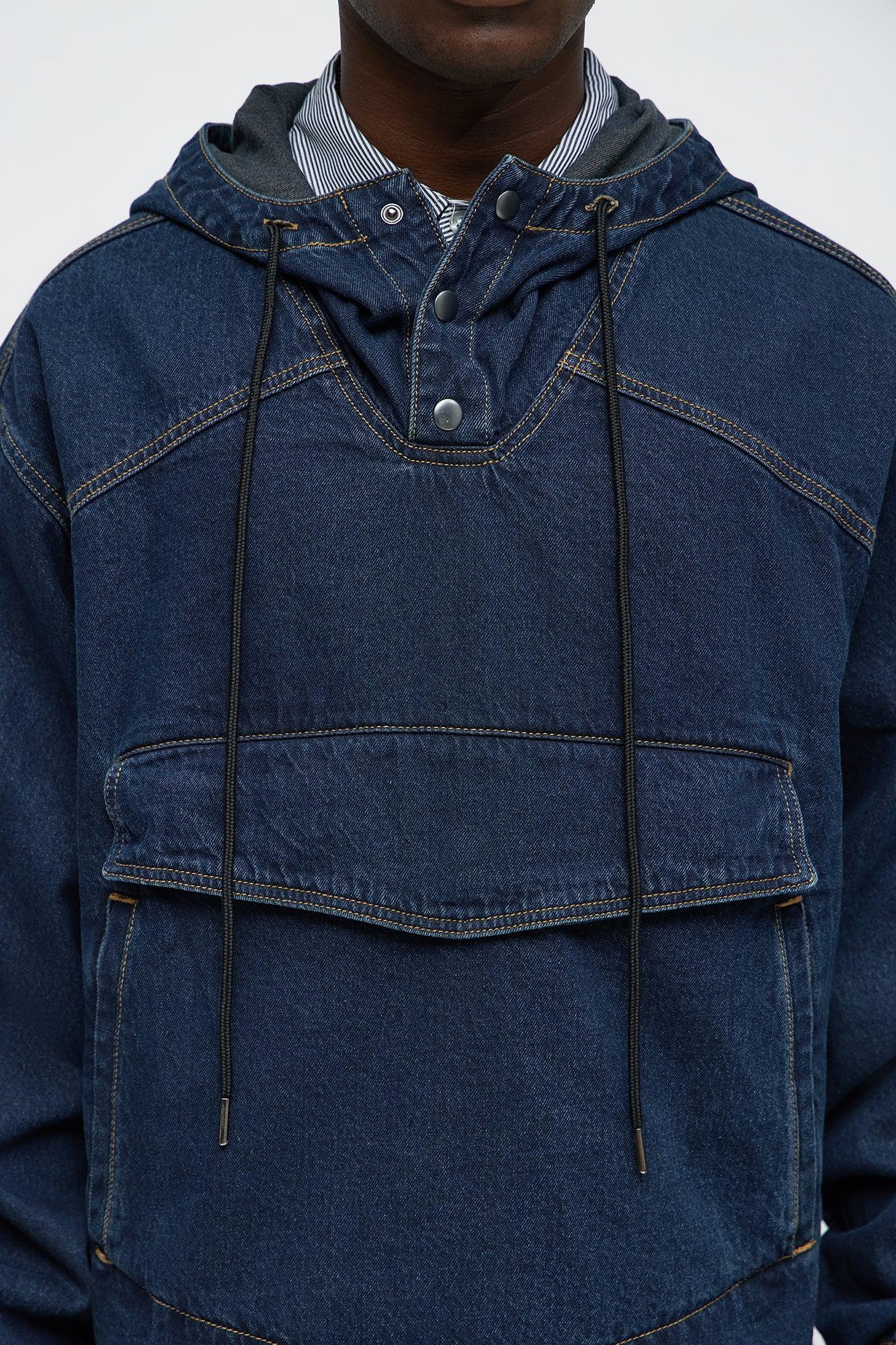 Oversized In My City Anorak Denim Jacket - Dark Wash Male Product Image