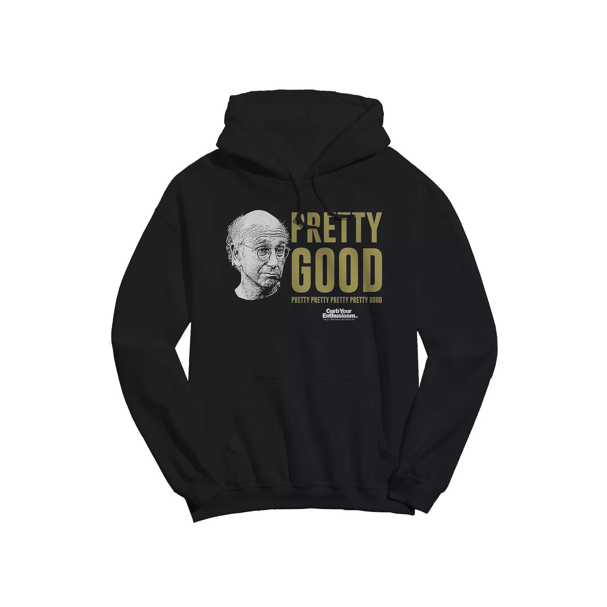 Men's Pretty Good Larry Face Curb Your Enthusiasm Graphic Fleece Hoodie, Adult Unisex,  Product Image